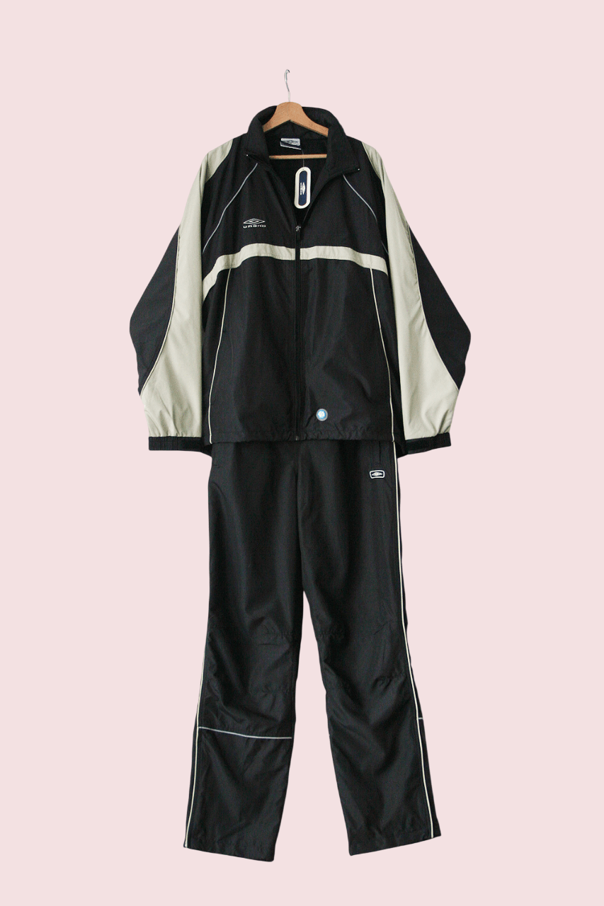 Umbro Vintage 90's Umbro Training Running Tracksuit SET Chav Black Size US L / EU 52-54 / 3 - 2 Thumbnail