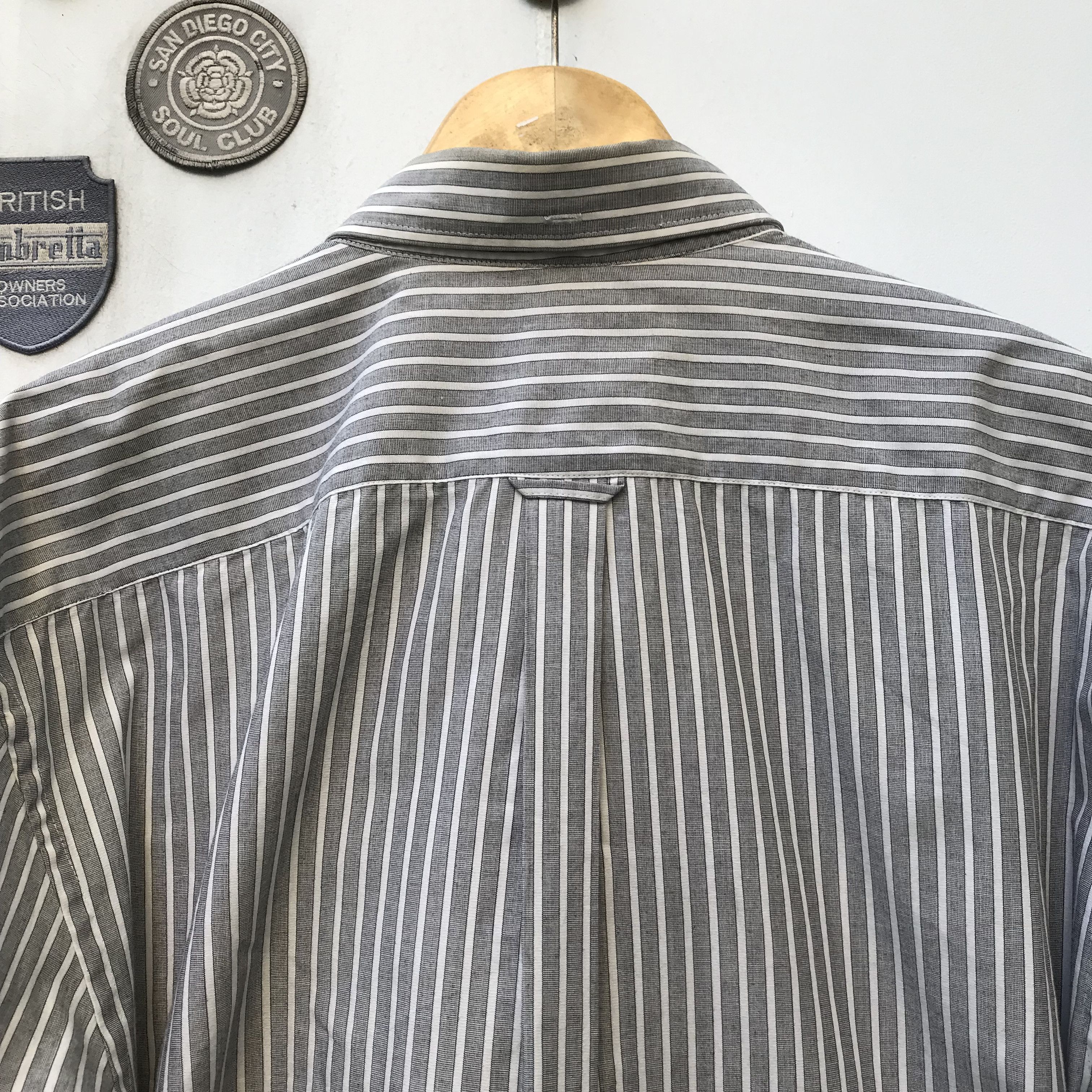 Ben Sherman × Vintage Ben Sherman Grey Stripes Shirt Button down 3 finger Colar Size US XL / EU 56 / 4 - 14 Thumbnail