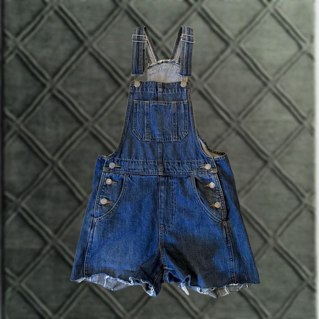 Levi's Levi’s Women’s Chopped Bib Overalls Denim One-Piece 90s Bohemian Casual XS Blue Size 26" / US 2 / IT 38 - 1 Thumbnail