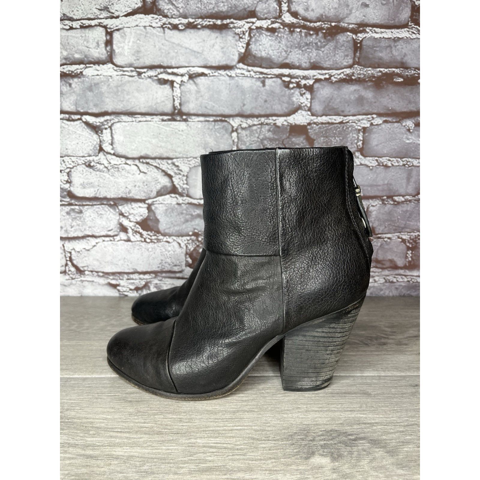 Rag & Bone Rag Bone Newbury Black Leather Stacked Heel Ankle Booties Wo Size US 8 / IT 38 - 11 Thumbnail