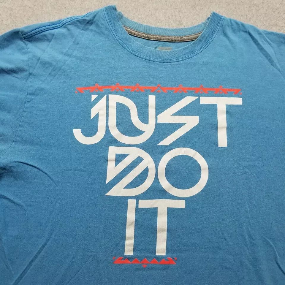 Nike Nike Shirt Mens XL Blue Short Sleeve Casual Just Do It Size US XL / EU 56 / 4 - 4 Thumbnail