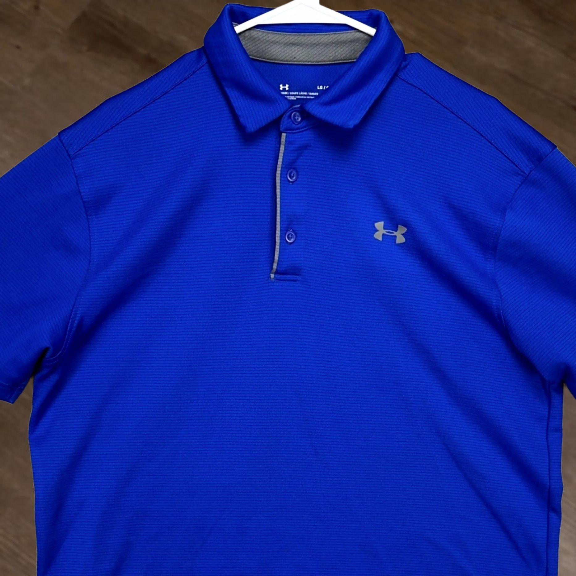 Under Armour Under Armour Heat Gear Golf Polo Shirt Mens Large Blue Pinstripes Loose Rugby Size US L / EU 52-54 / 3 - 1 Thumbnail