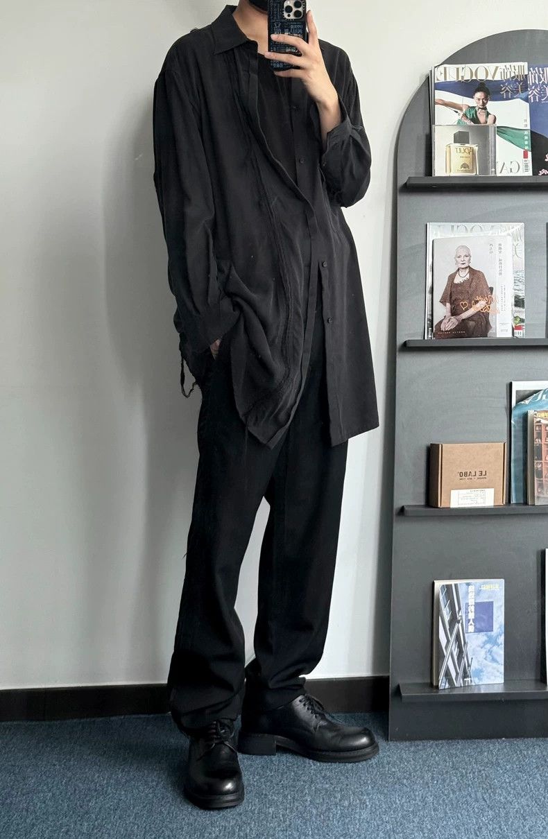Yohji Yamamoto Yohji Yamamoto size 2 16ss mainline silk raw-trimmed wool g Size US 28 / EU 44 - 6 Thumbnail