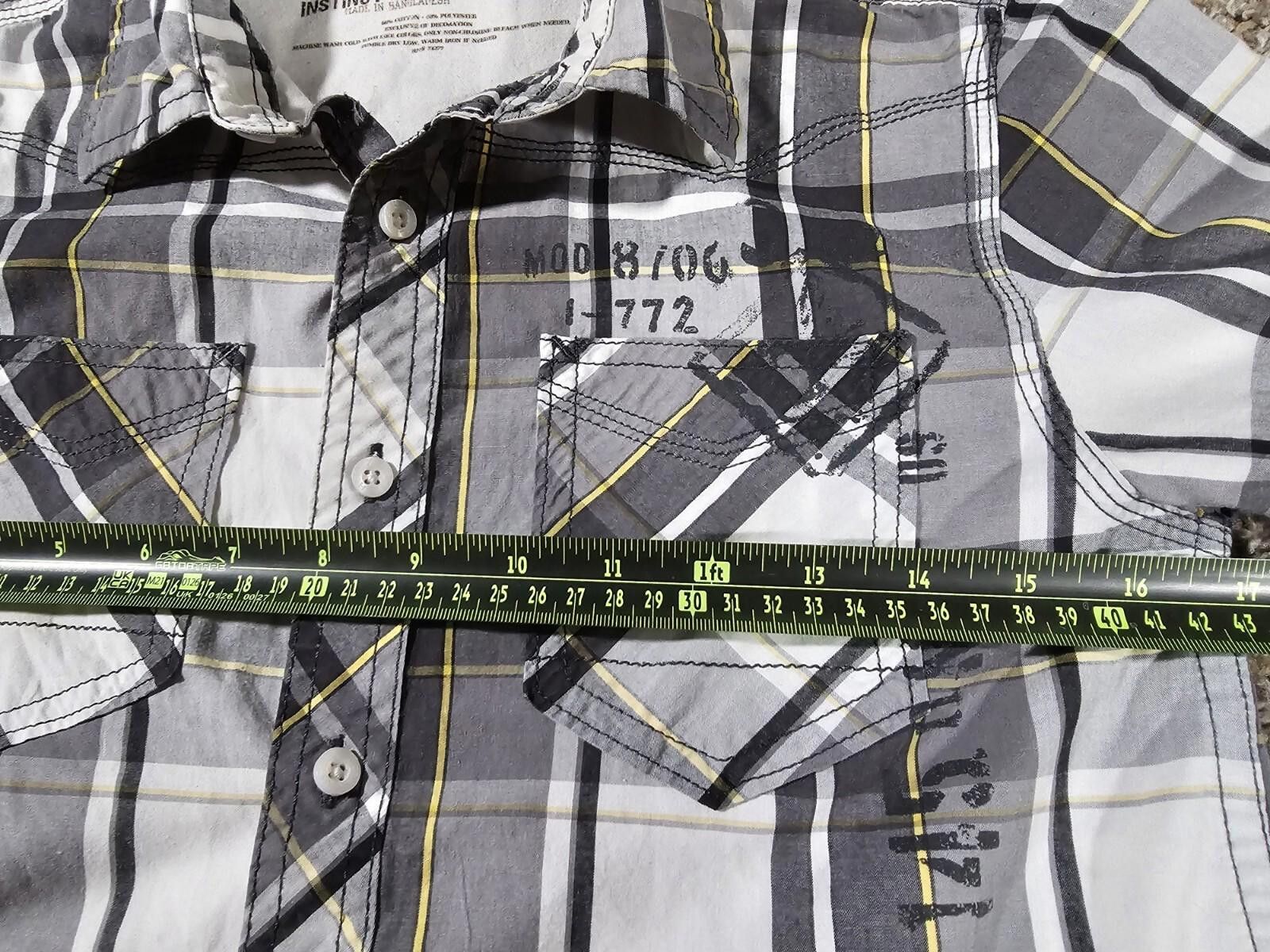 Helix Helix Boys Short Sleeve Large Double Pocket Plaid Gray Size US L / EU 52-54 / 3 - 4 Thumbnail