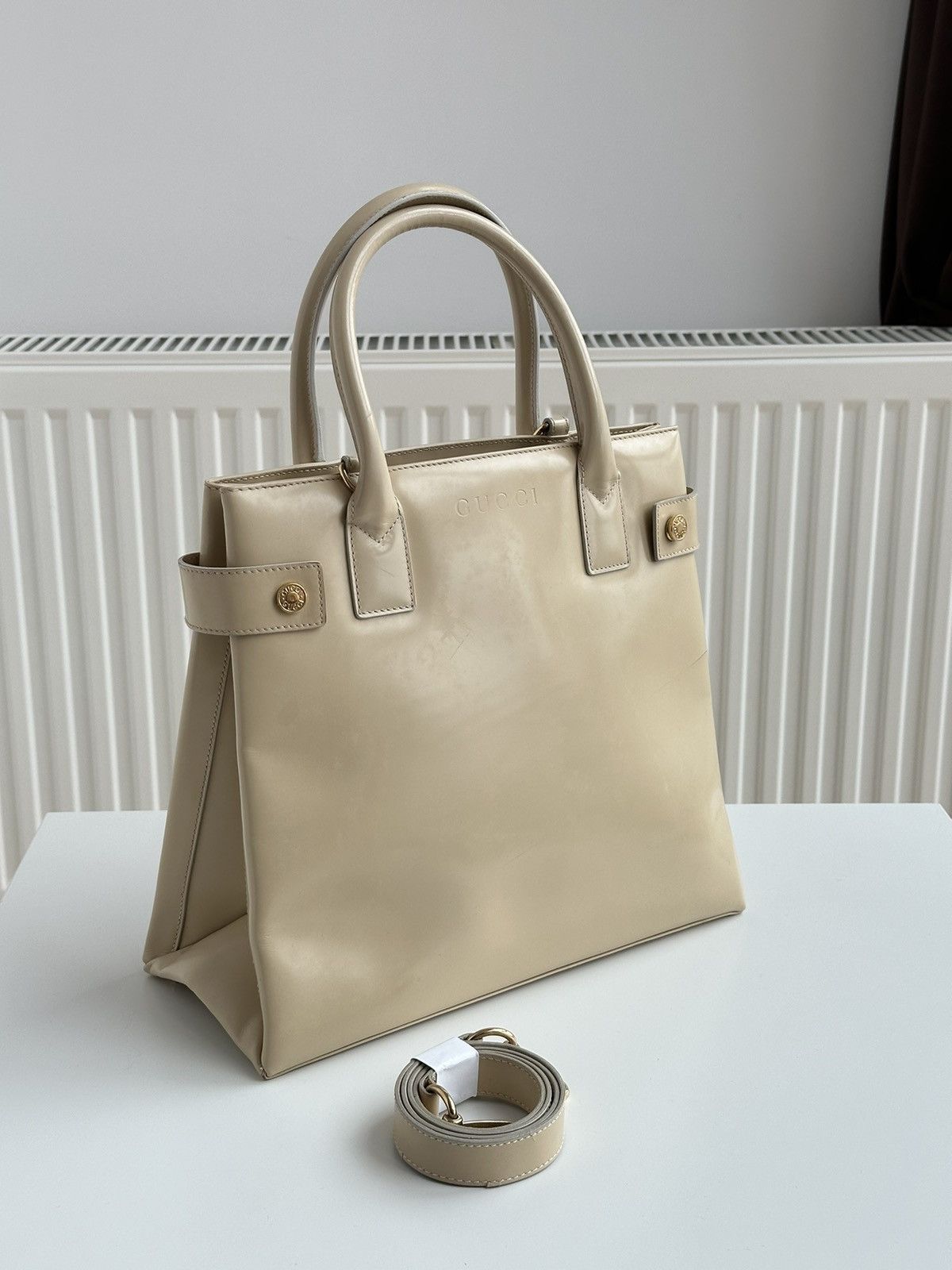 Gucci Vintage Gucci Leather Beige Shoulder Hand bag 000 2404 0503 Size ONE SIZE - 1 Thumbnail