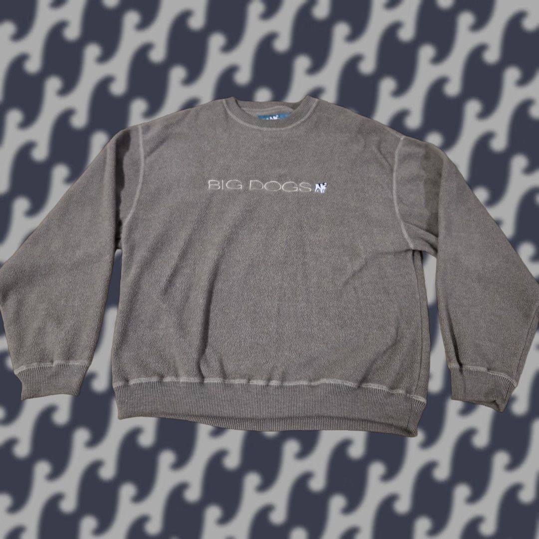 Big Dogs VINTAGE Big Dogs Sweatshirt Mens Medium Gray Fleece Crewneck Embroidered Logo Pullover Size US M / EU 48-50 / 2 - 1 Thumbnail