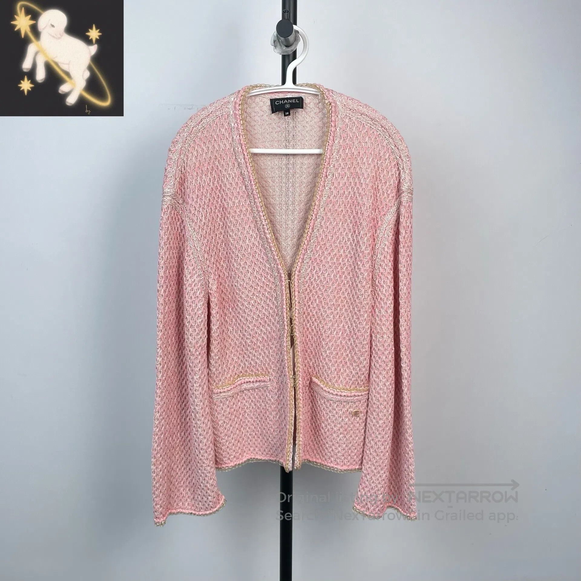 Chanel Chanel Cherry Blossom Pink Knit Open Cardigan Jacket| Size XS / US 0-2 / IT 36-38 - 1 Thumbnail