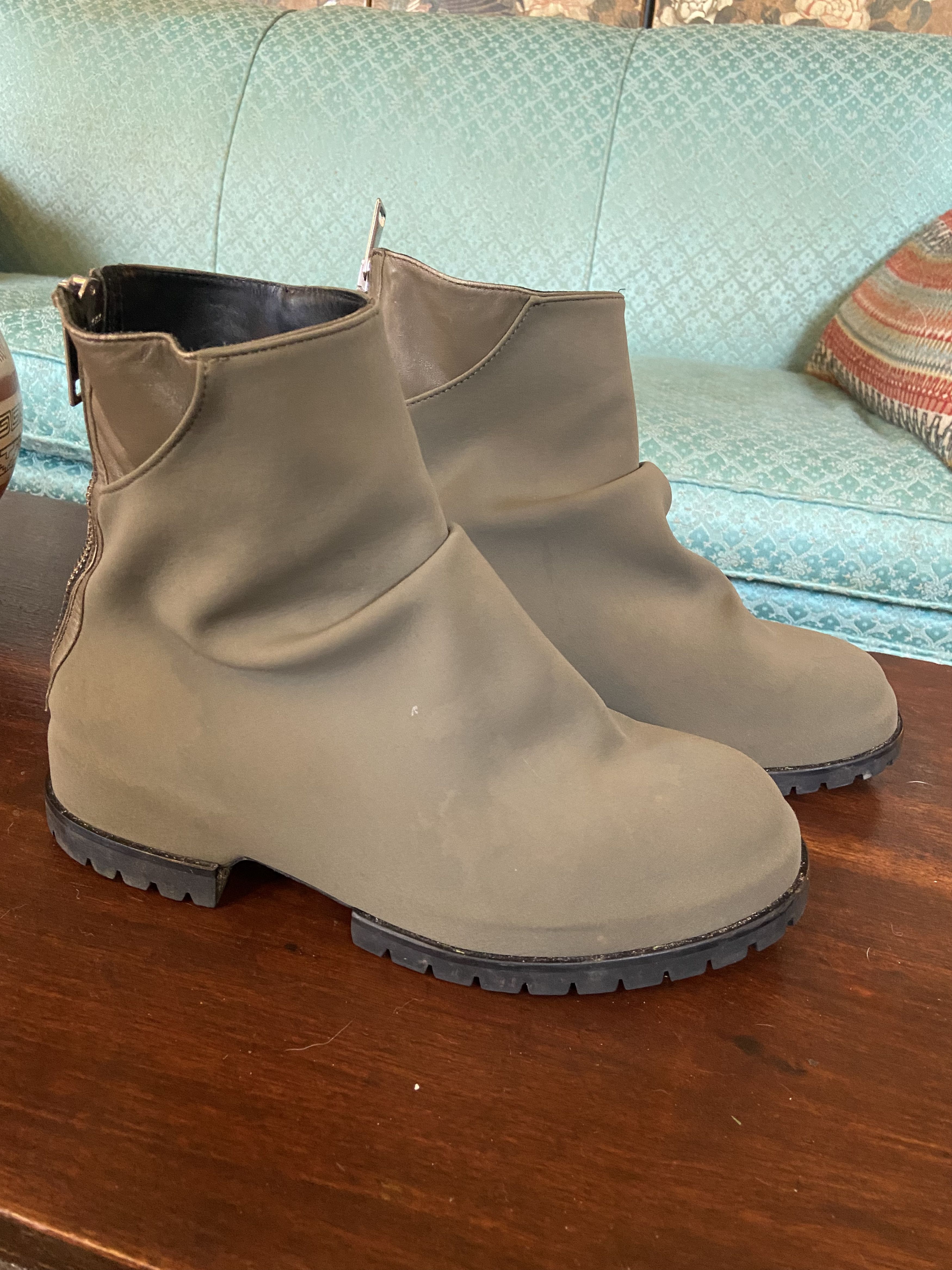424 424 White Zip Shine Calf Cuban Boots | Grailed