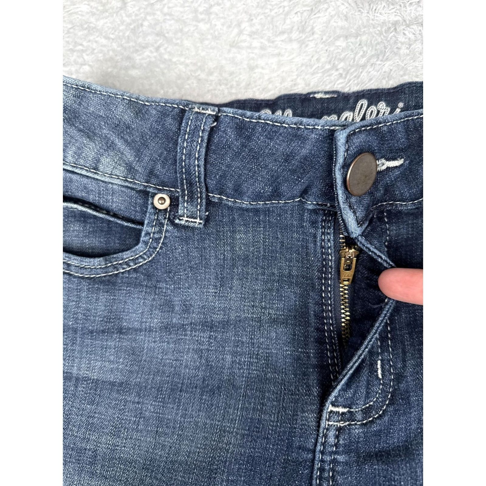 Wrangler Wrangler Jeans Bootcut Juniors 7X30 Blue Medium Wash Low Rise Stretch 28x28 Regular Women Retro Cowboy 5-Pocket Embroidered Denim Pants Size 28" / US 6 / IT 42 - 5 Thumbnail