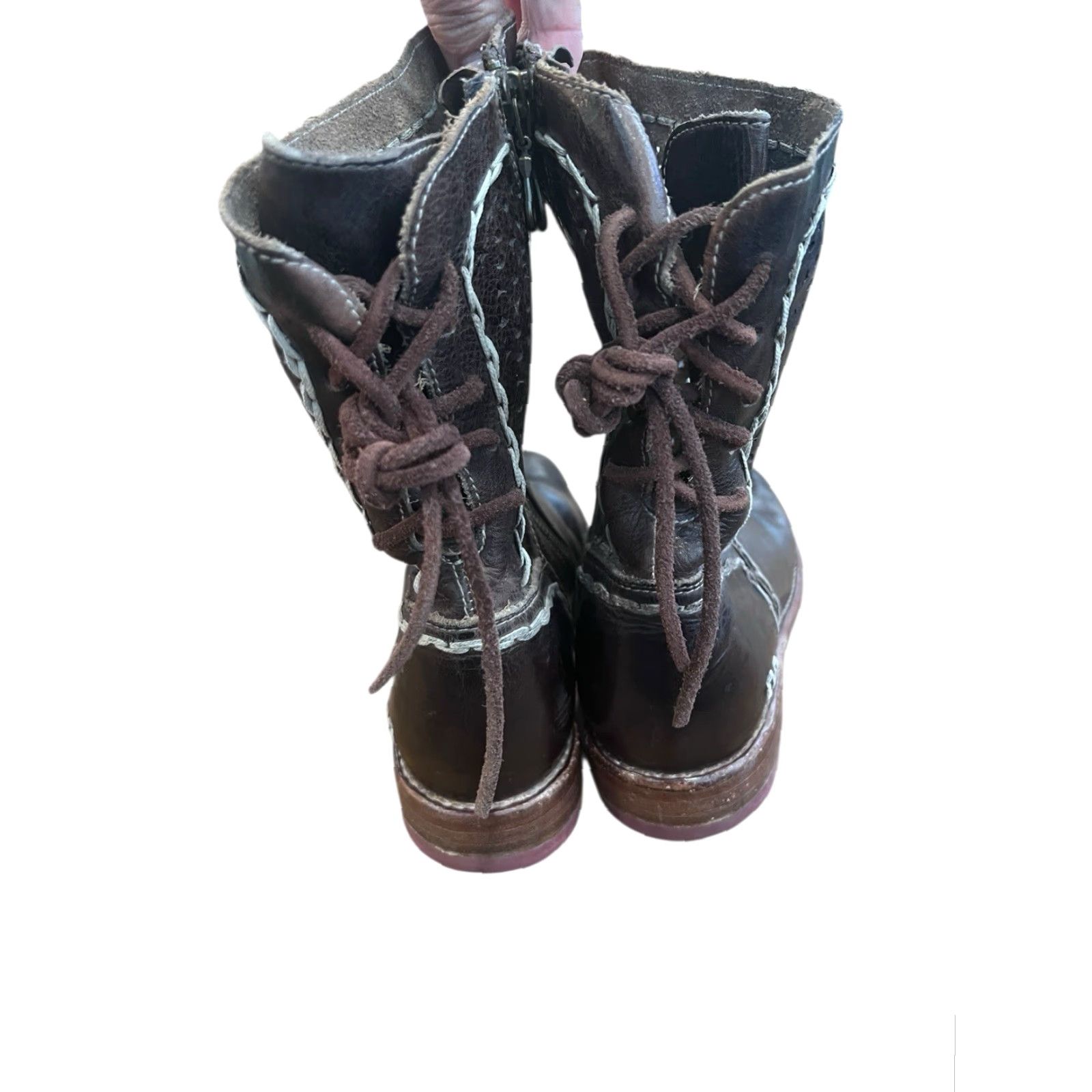 Bed Stu VINTAGE Bed|Stü Cobbler Boots Women Size 7.5 Leather Brown Distressed Lace Up Back Leather Combat Boot Womens Size US 8 / IT 38 - 4 Thumbnail