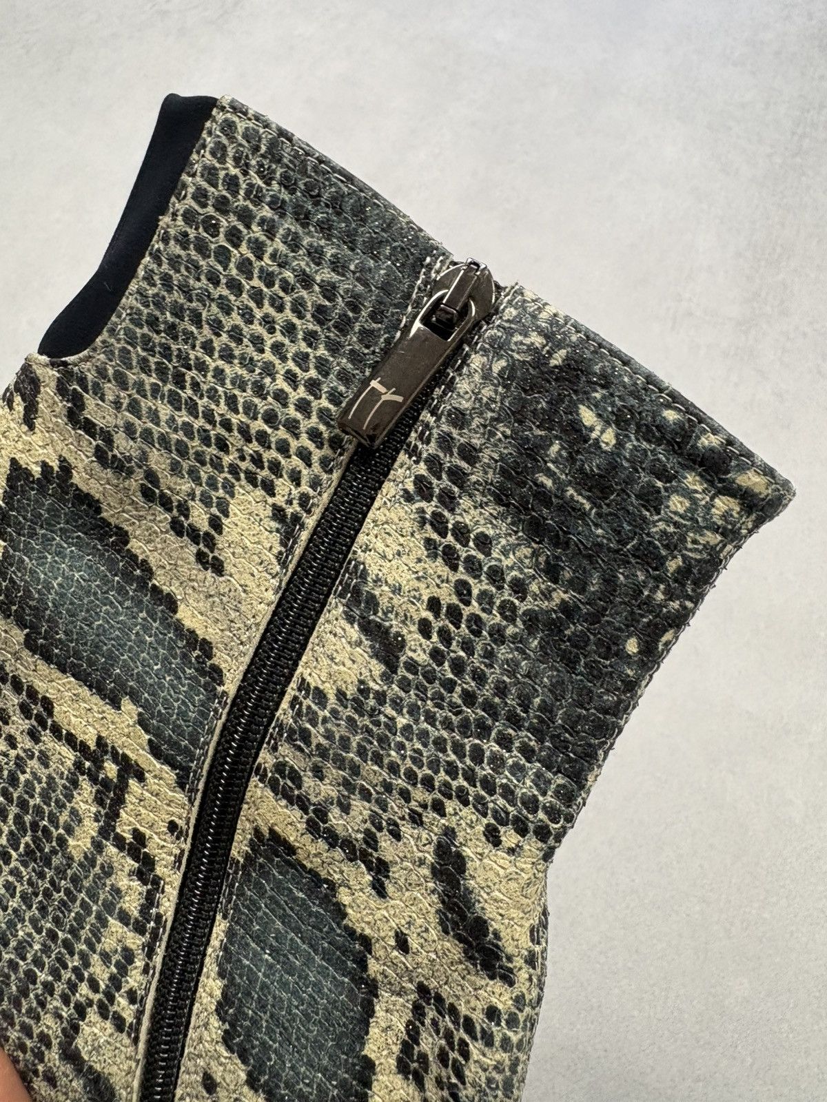 Designer Thierry Rabotin Python Print Leather Ankle Boots Women’s 38 Size US 8 / IT 38 - 19 Thumbnail