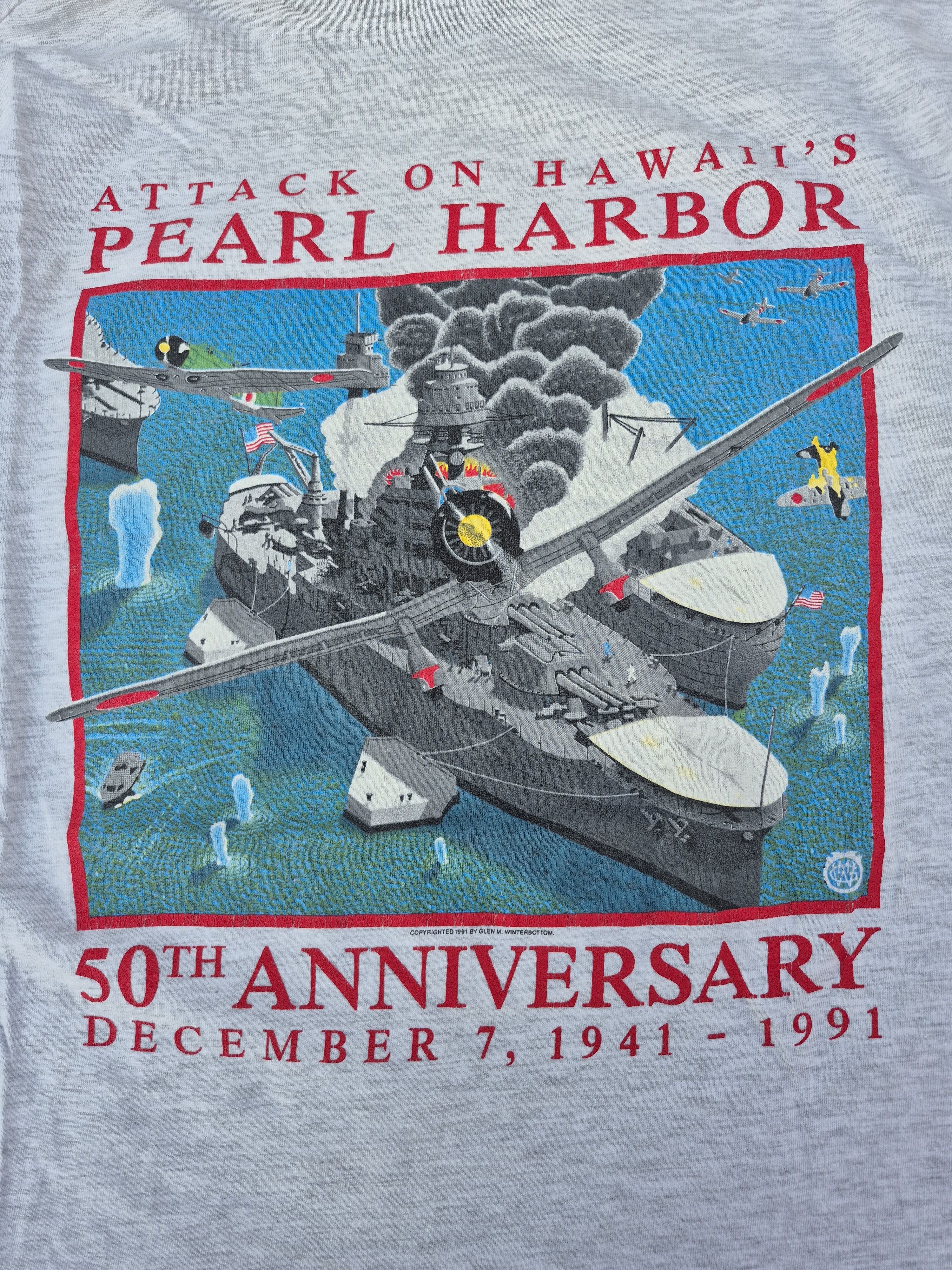 Vintage 🔥 Vintage 90s Hawaii Pearl Harbour Tee Size US L / EU 52-54 / 3 - 3 Thumbnail
