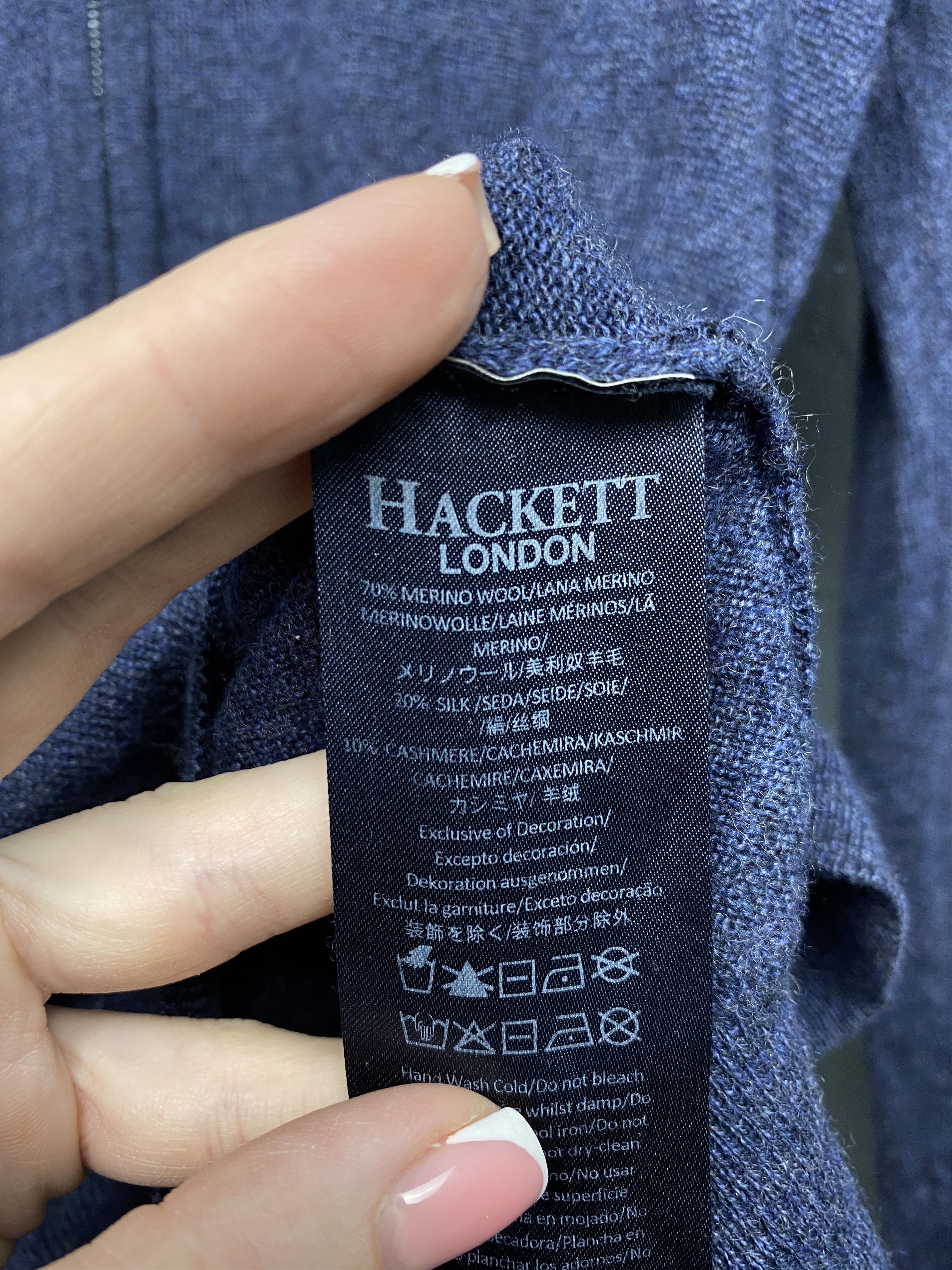 Hackett Hackett Vintage Mens Merino Wool Silk Cashmere Zip Sweater Size US M / EU 48-50 / 2 - 4 Thumbnail