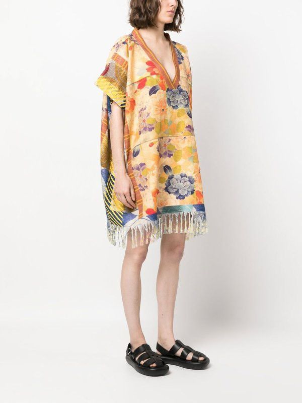 Pierre-Louis Mascia Pierre Louis Mascia Cotton & Linen Flower Poncho V Neck OS Size M / US 6-8 / IT 42-44 - 1 Thumbnail
