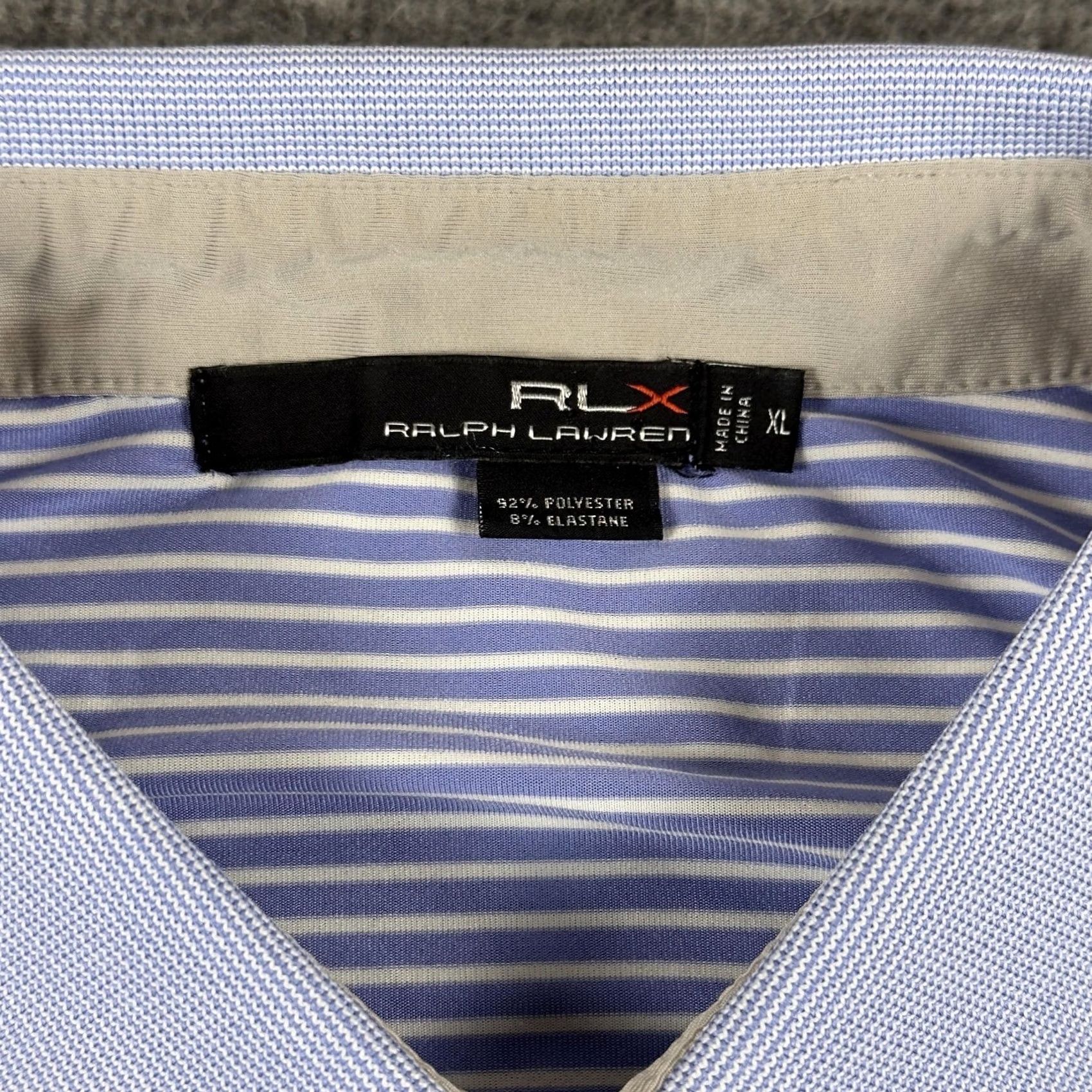 RLX Ralph Lauren RLX Ralph Lauren Polo Shirt Mens XL Blue Stripe Golf Performance Stretch Knit Size US XL / EU 56 / 4 - 3 Thumbnail
