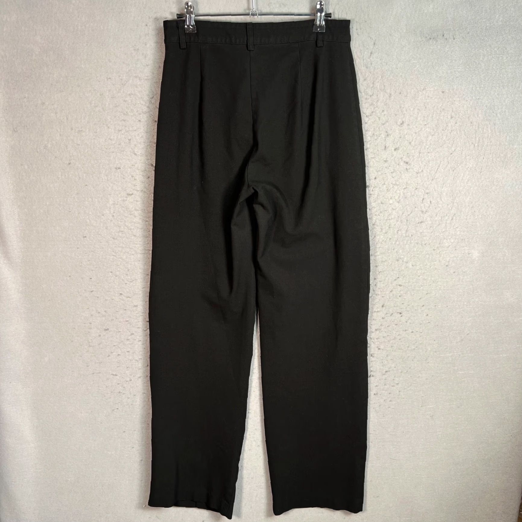 Vintage Pull & Bear Womens Size Medium Black Straight-Leg Trousers Pants Size 32" / US 10 / IT 46 - 2 Thumbnail