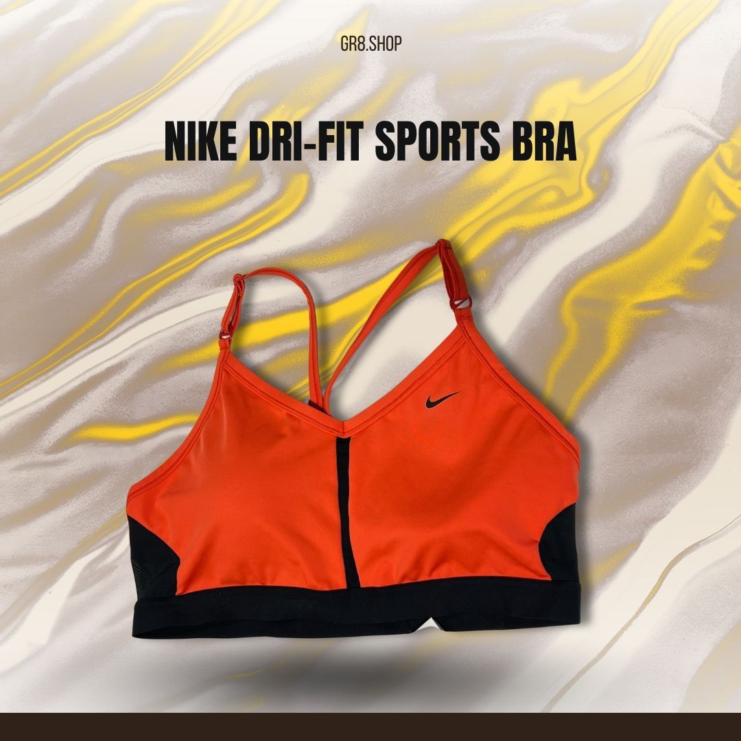 Nike NIKE Dri-FIT Sports Bra Light Support Womens XXL Orange & Bl Size ONE SIZE - 1 Thumbnail