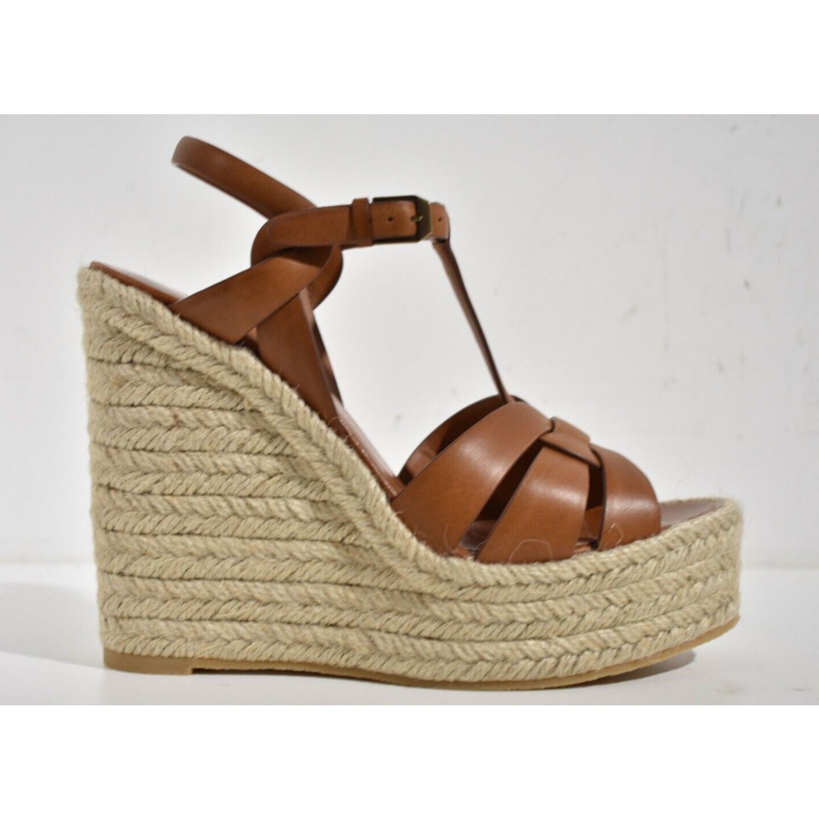 Yves Saint Laurent Tribute Espadrille 85 Ankle Strap Platform Wedge Sandal 40 Size US 10 / IT 40 - 2 Thumbnail