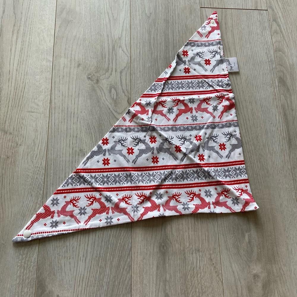 Designer Pup Yeah White Christmas Dog Bandana Size ONE SIZE - 1 Thumbnail
