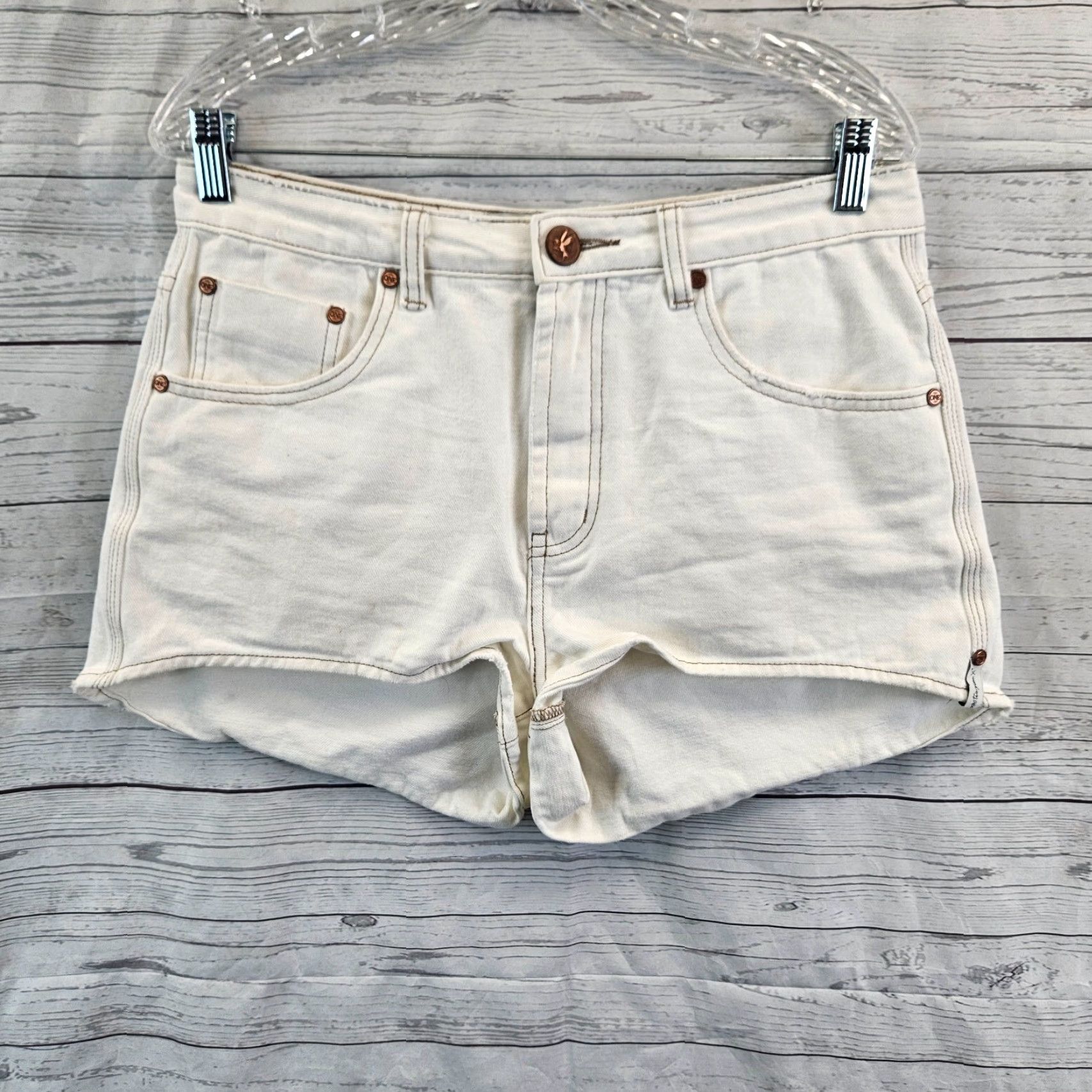 Vintage VINTAGE One Teaspoon Womens High Waist Bonita Denim Shorts Sz 30 White Size 30" / US 8 / IT 44 - 2 Thumbnail