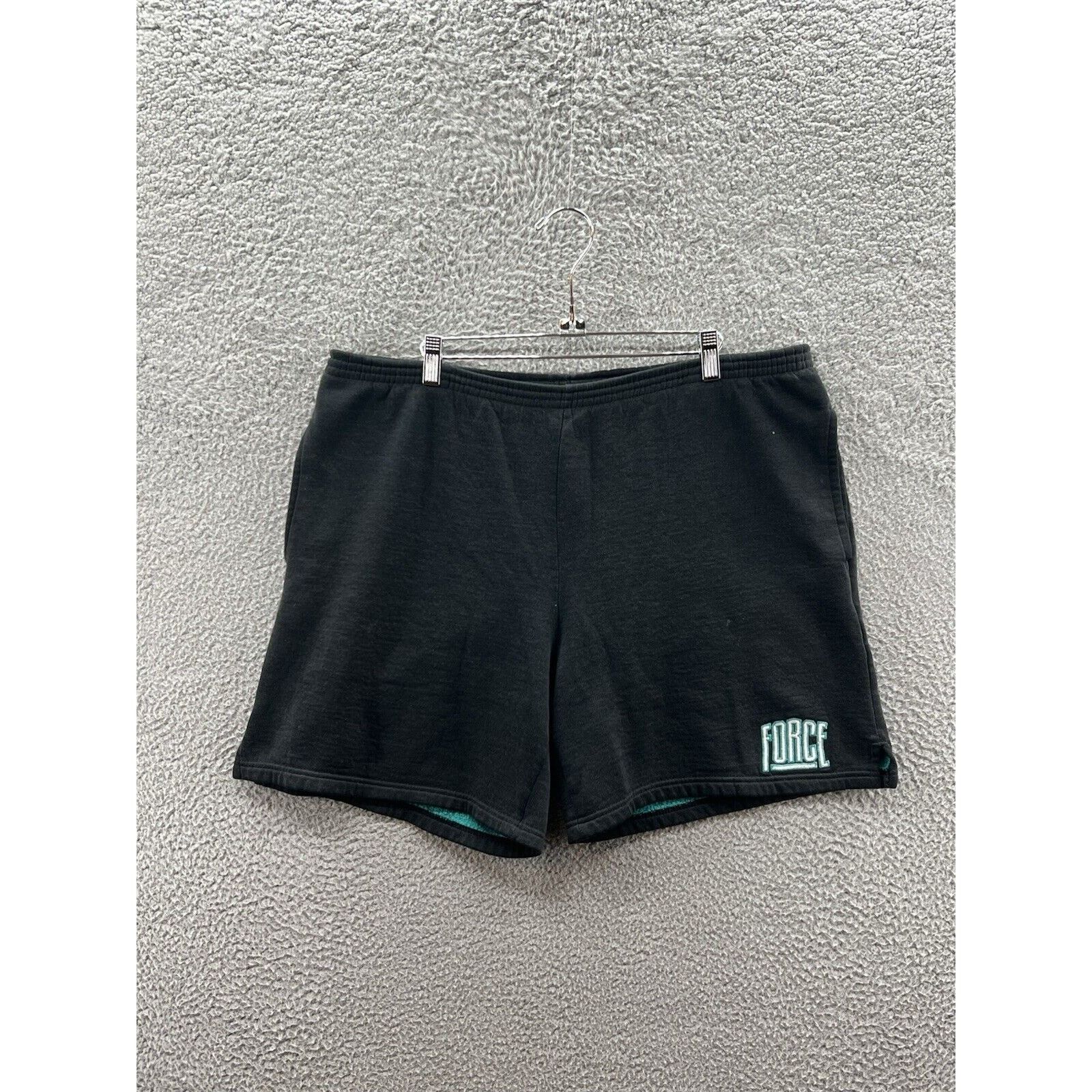 Nike Vintage 80’s Nike Force Black Teal Sweat Shorts Men’s Size Size US 39 - 1 Thumbnail