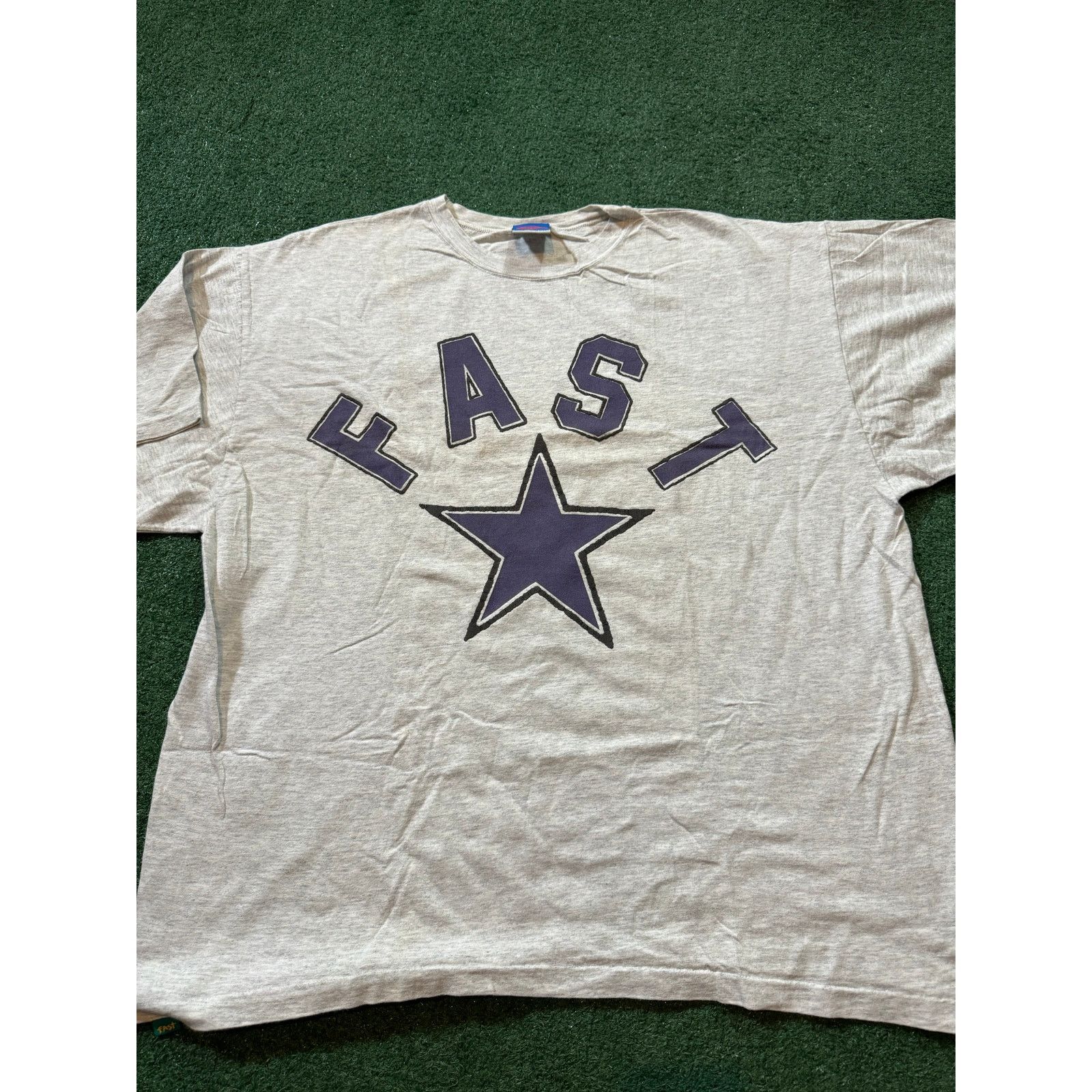 Other Vintage Fast Tee Star Purple Vintage Sz Large Grey Size US L / EU 52-54 / 3 - 1 Thumbnail