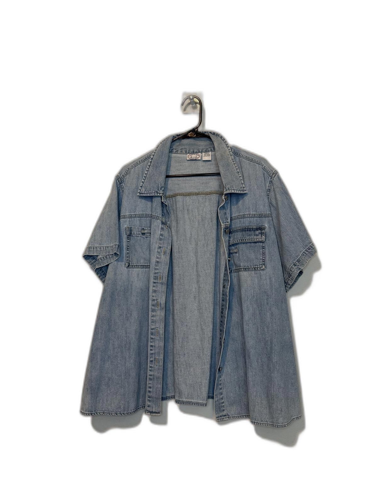 Designer Vintag Denim Jean Button Up Shirt Size 3XL / US 20-22 - 3 Thumbnail
