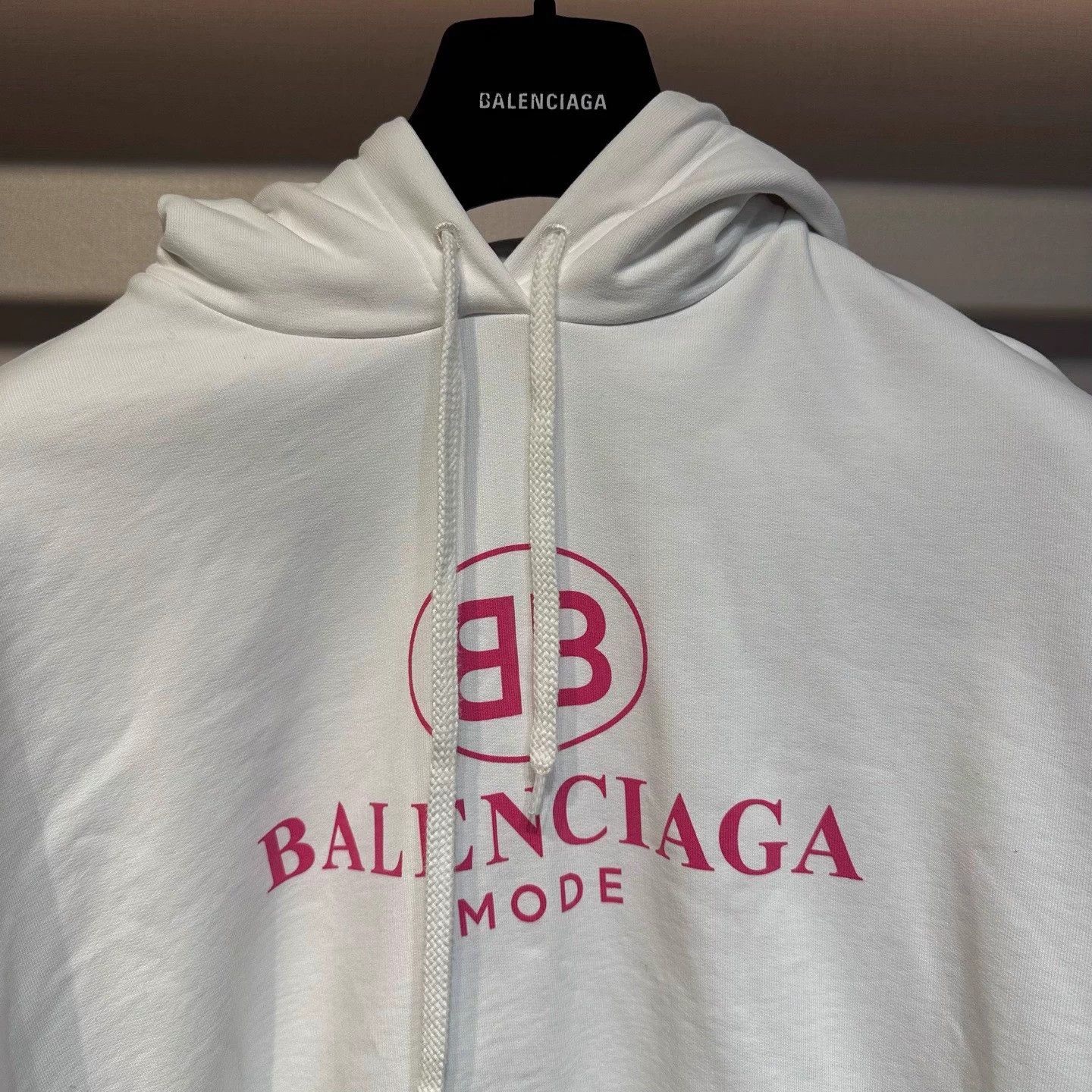 Balenciaga Balenciaga White & Pink BB Hoodie XS New Size US XS / EU 42 / 0 - 2 Thumbnail