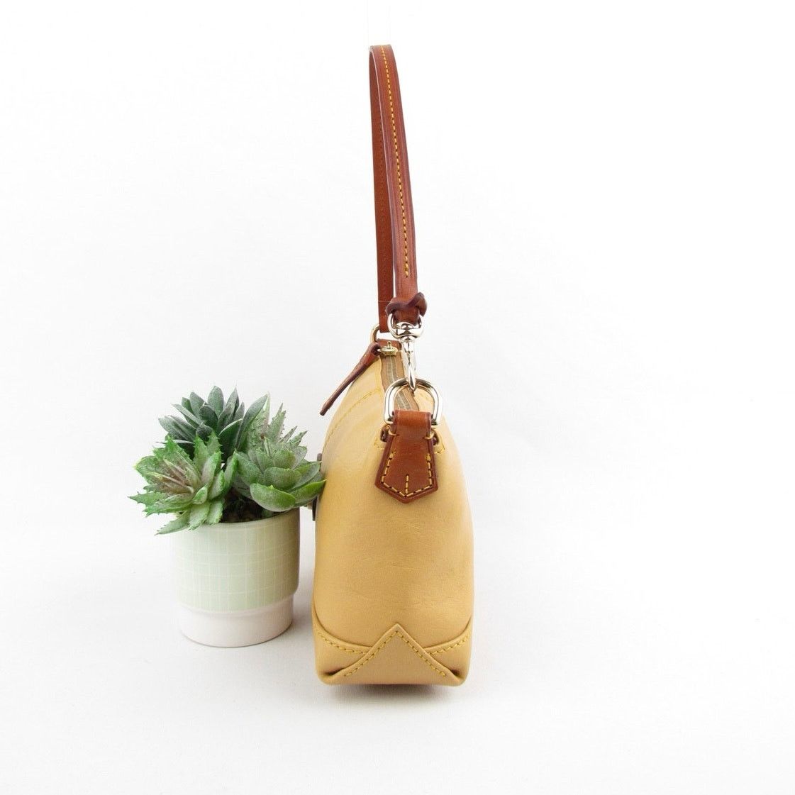 Dooney & Bourke Dooney & Bourke Yellow Leather Bag Size ONE SIZE - 4 Thumbnail