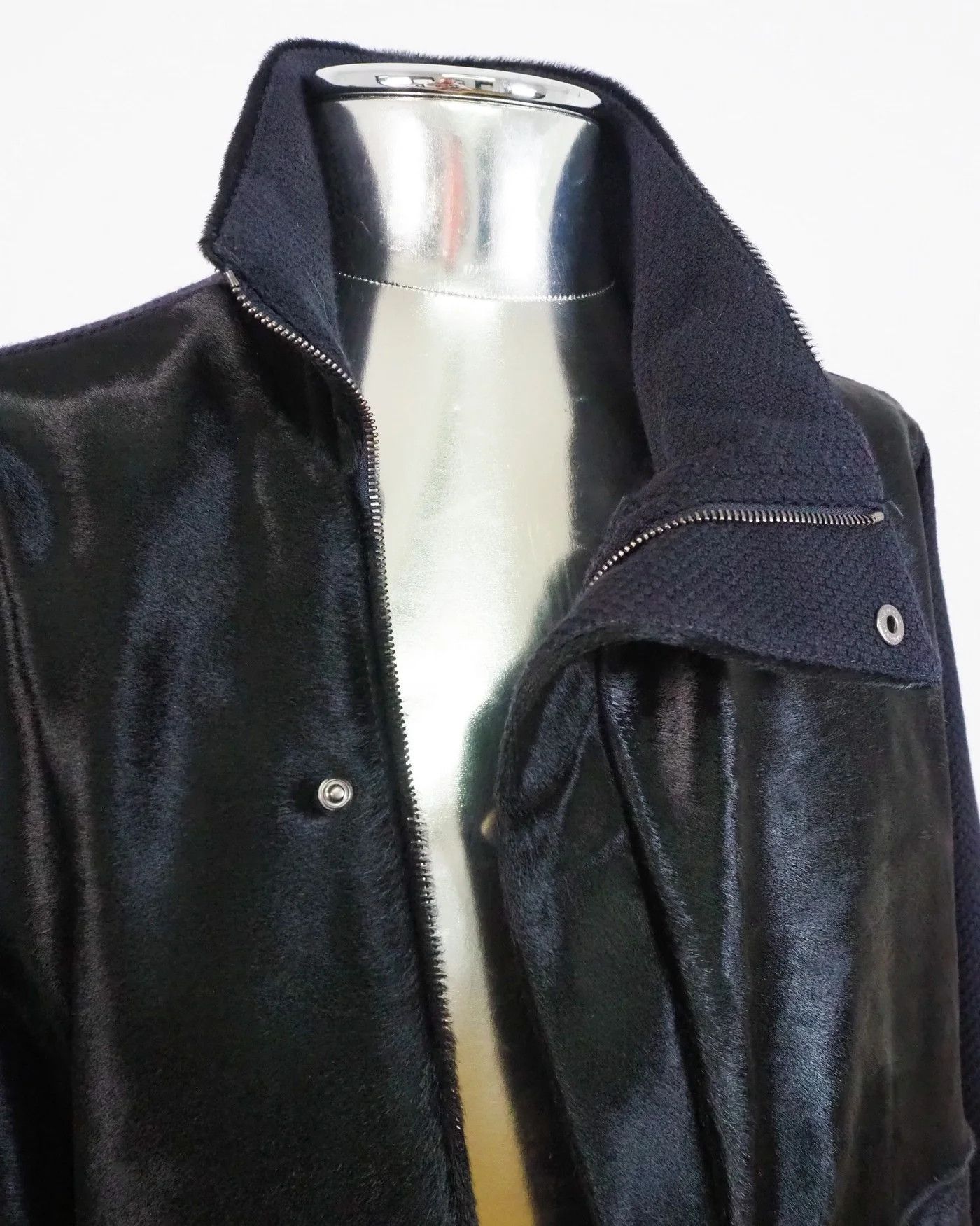 Emporio Armani Emporio Armani Calfskin Hair Leather and Knit Jacket $1795 Size US L / EU 52-54 / 3 - 6 Thumbnail