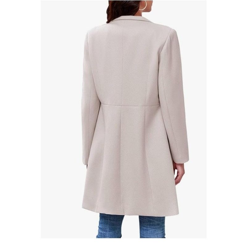 The Unbranded Brand Womens Wool Blend Long Pea Coats Slim FitOvercoat SIZE LARGE Size L / US 10 / IT 46 - 3 Thumbnail