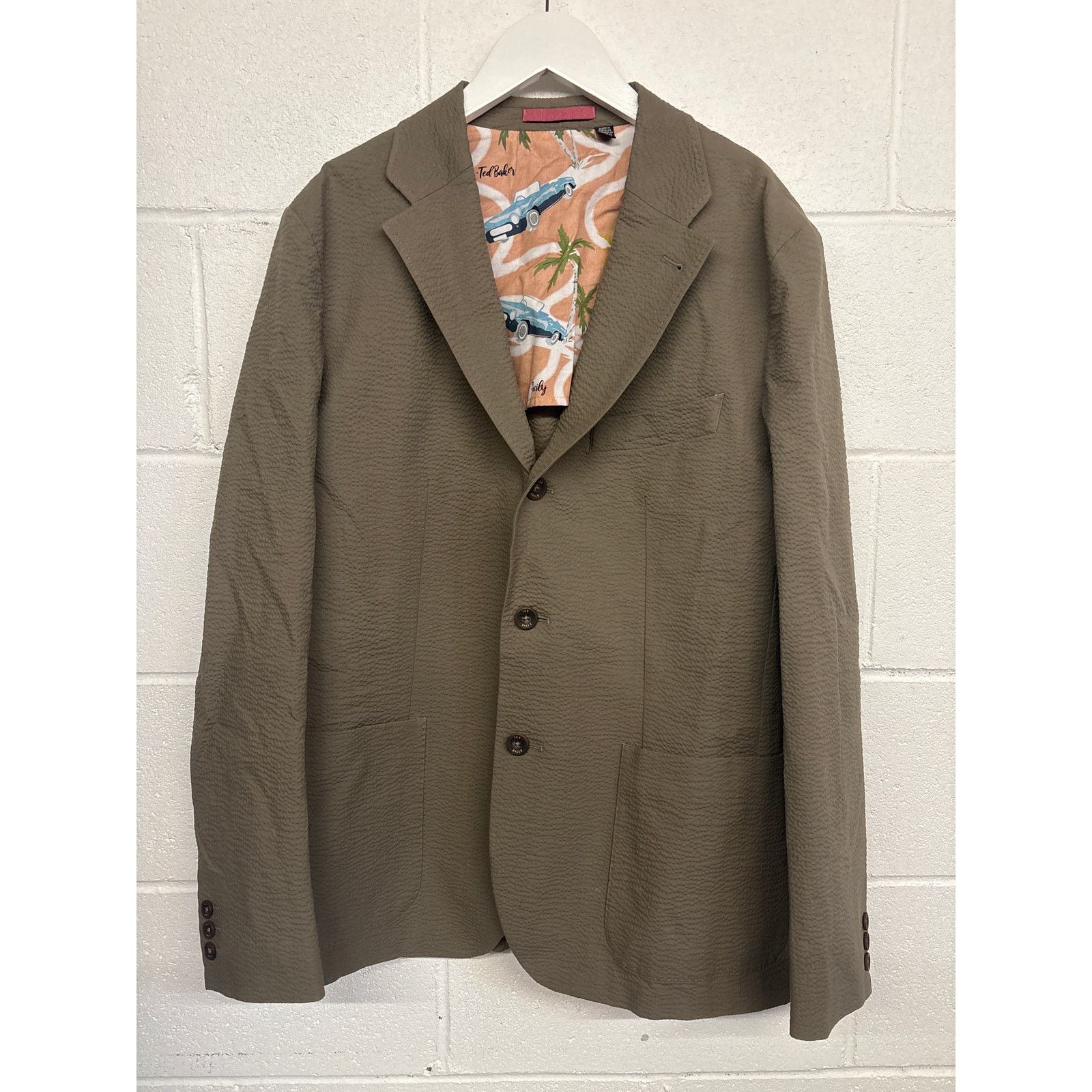 Ted Baker New Ted Baker Men’s Size 5/XL Olive Dracen Cotton Blazer Size US XL / EU 56 / 4 - 3 Thumbnail