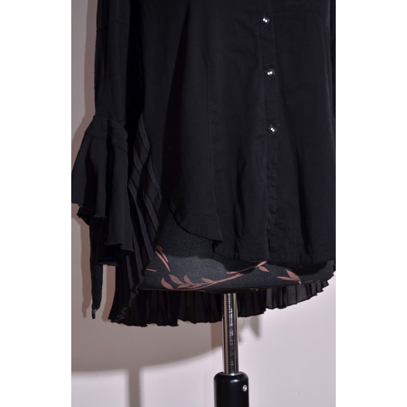 Vintage Elisa Cavaletti BLU Women’s Black Long Sleeve Blouse Shirt UK8 D34 IT40 Shirt Adult XS? (note: original title lacks size label mapping) Size M / US 6-8 / IT 42-44 - 4 Thumbnail