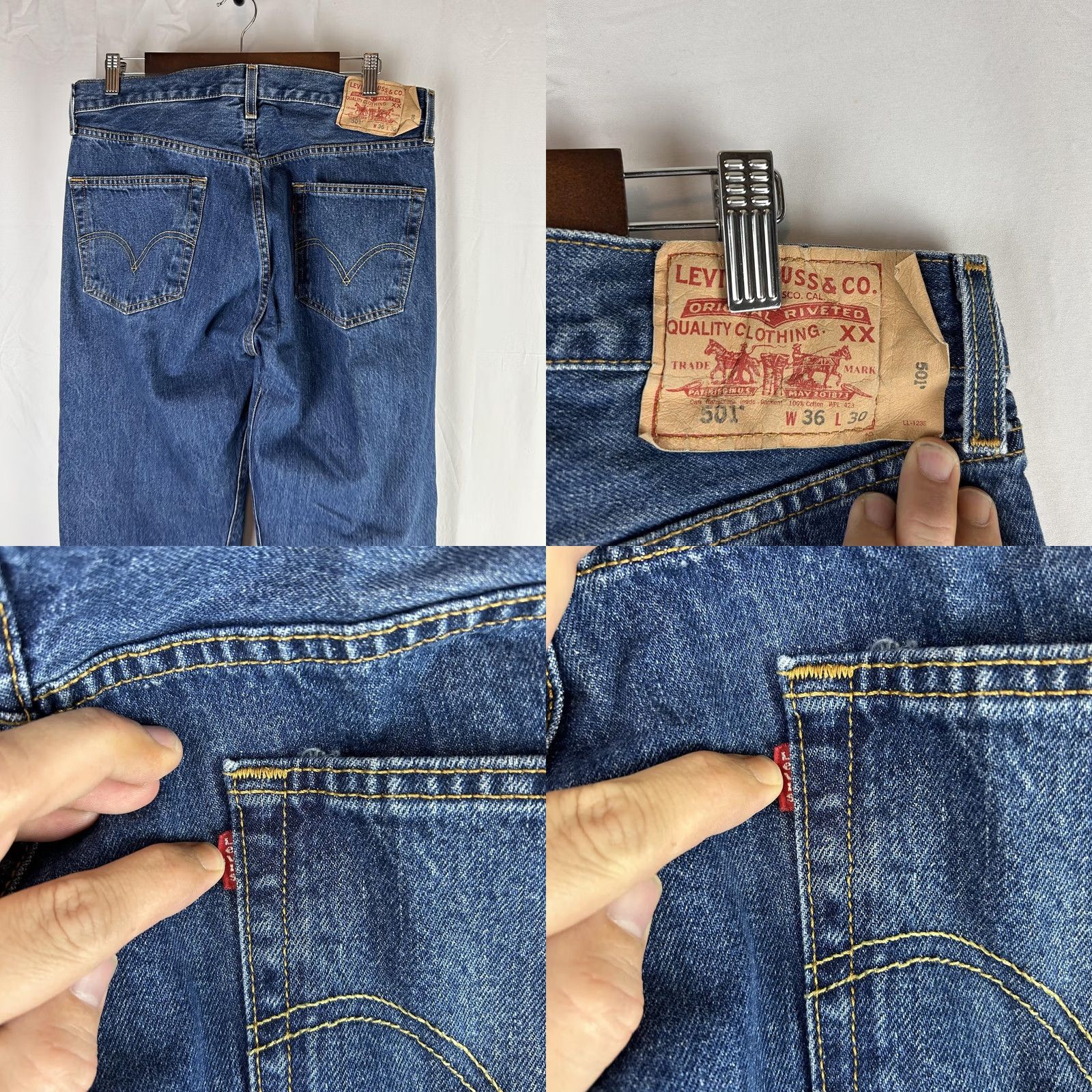 Levi's VINTAGE Levi's 501 Jeans Mens 36x30 Blue Button Fly Straight Leg Denim Size US 36 / EU 52 - 8 Thumbnail