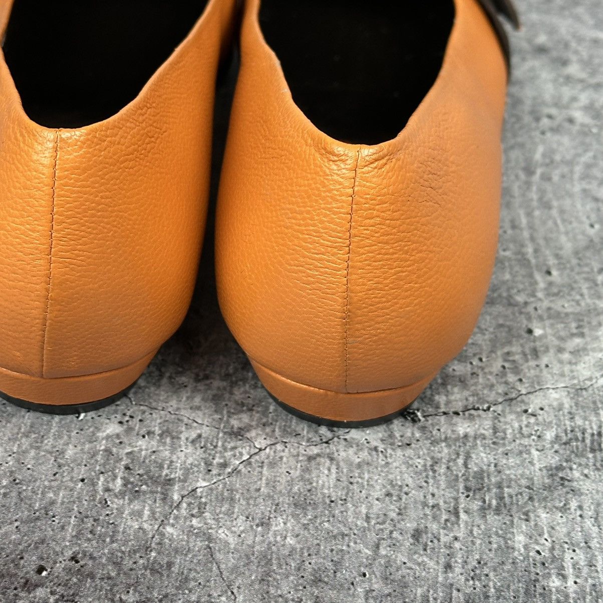 Miu Miu Vintage Miu Miu Bow Pointed Toe Leather Shoe Orange Sz 37 Size US 7 / IT 37 - 9 Thumbnail