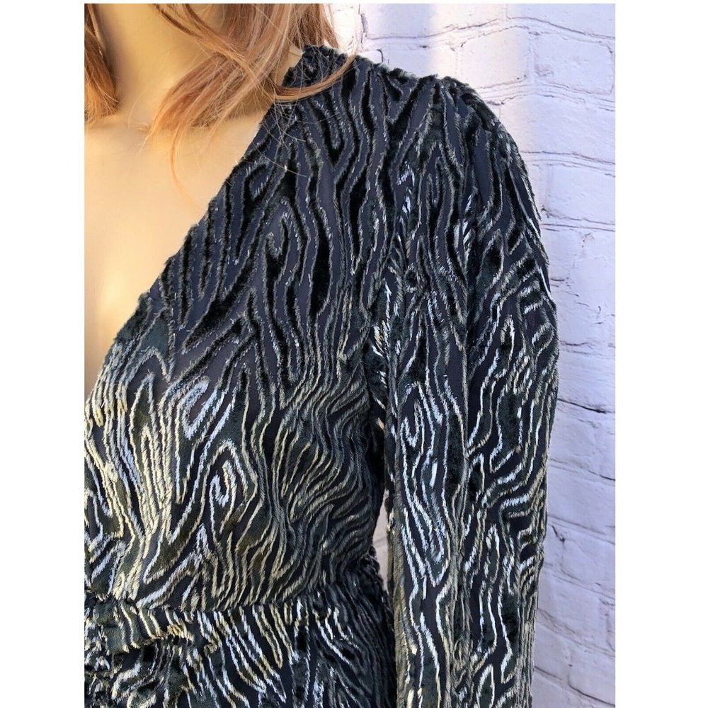 Other Burnout Velvet Blouse Long Sleeve Dark Green S Size S / US 4 / IT 40 - 8 Thumbnail