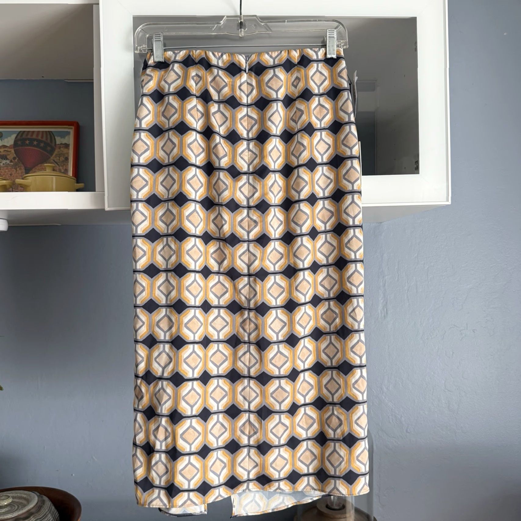 Aritzia Aritzia Babaton Bello Sarong Style Midi Skirt Mustard/Pure Indigo Size 4) Size 27" / US 4 / IT 40 - 5 Thumbnail