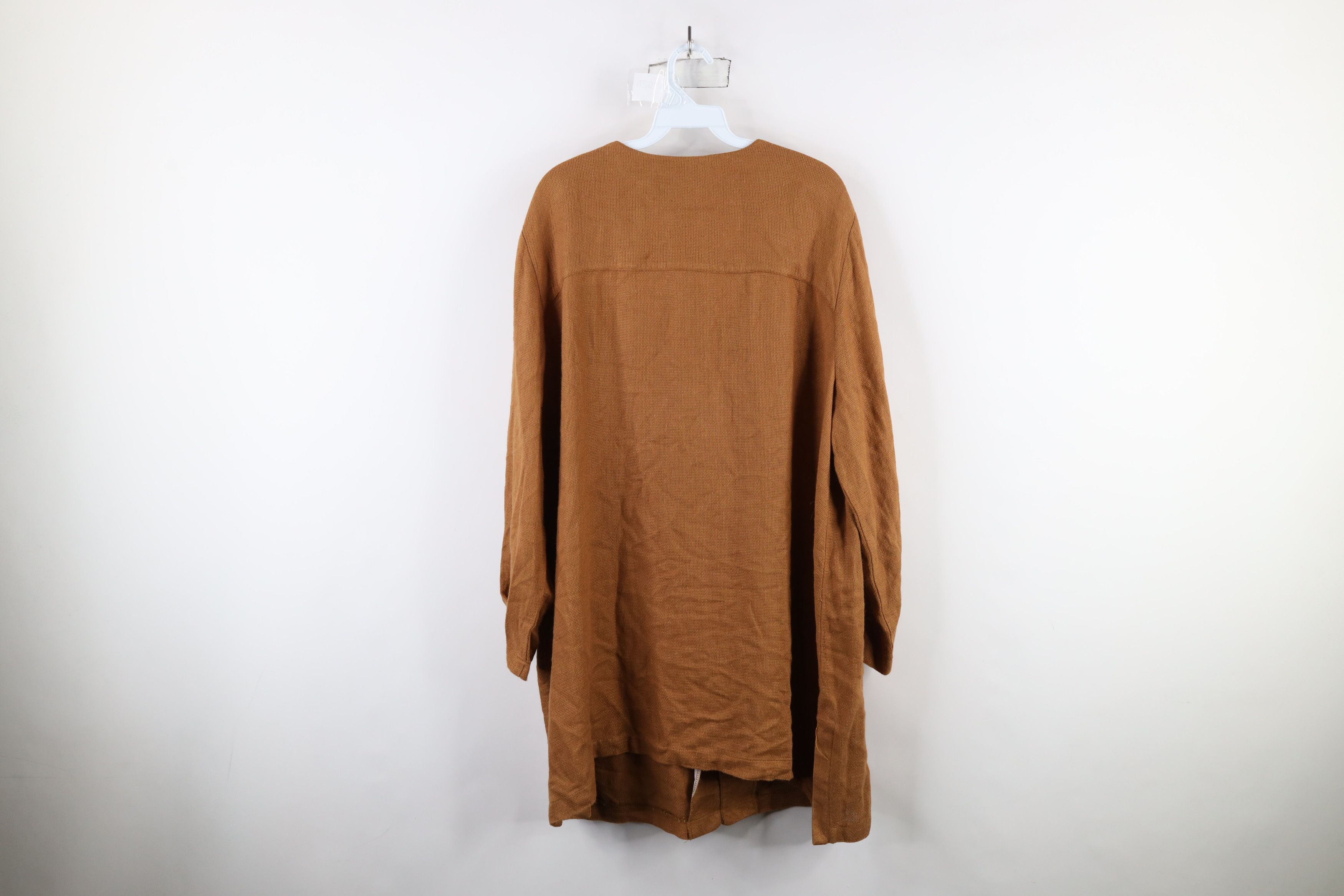 Vintage Vintage 90s Lagenlook Linen Blend Tunic Button Shirt Brown Size XXL / US 16-18 / IT 52-54 - 11 Thumbnail