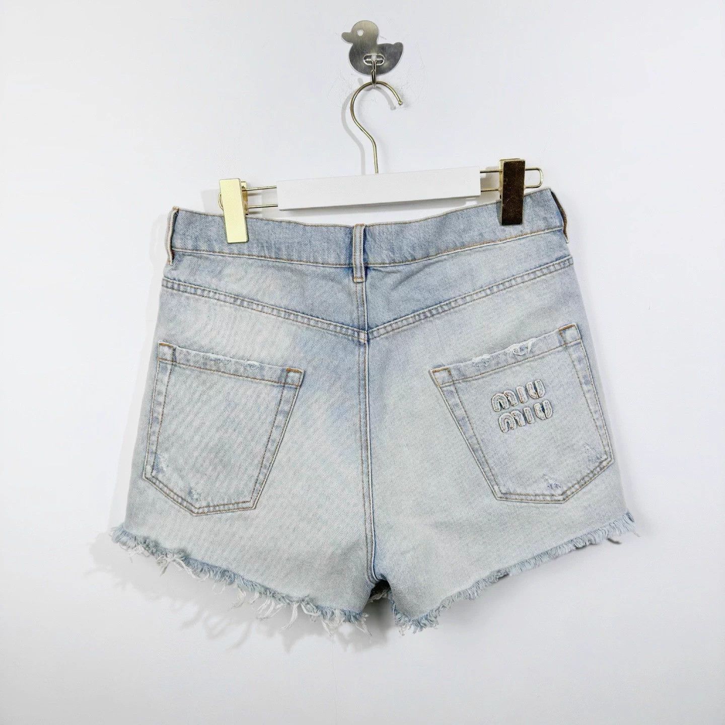 Miu Miu MIU MIU Zhao Lusi W blue washed zip side pocket short Size 27" / US 4 / IT 40 - 2 Thumbnail