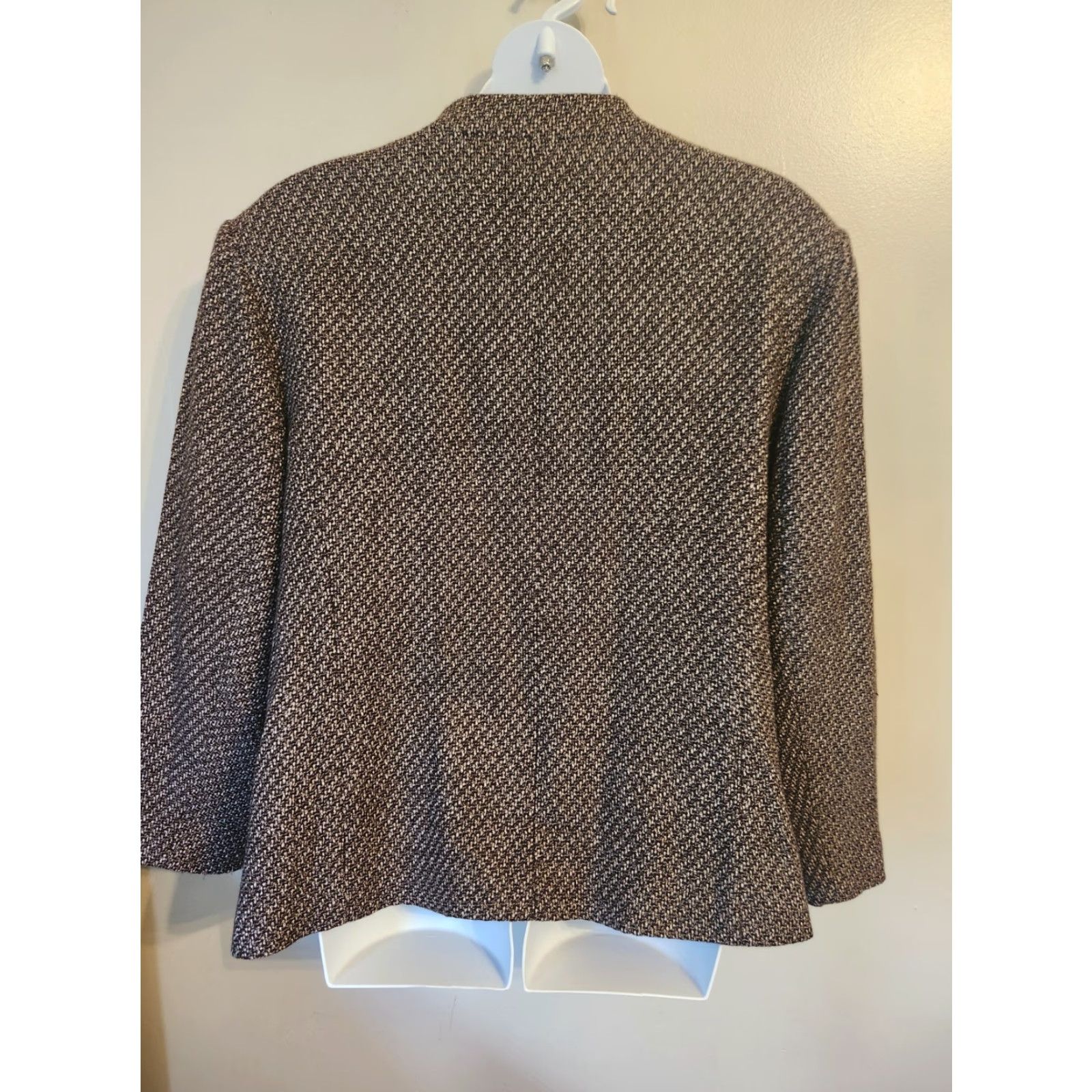 Vintage VINTAGE JG Hook Collarless Tweed V-Neck Blazer Jacket 30W Plus Women Brown Tweed Blazer Jacket Size 4XL / US 24-26 - 6 Thumbnail