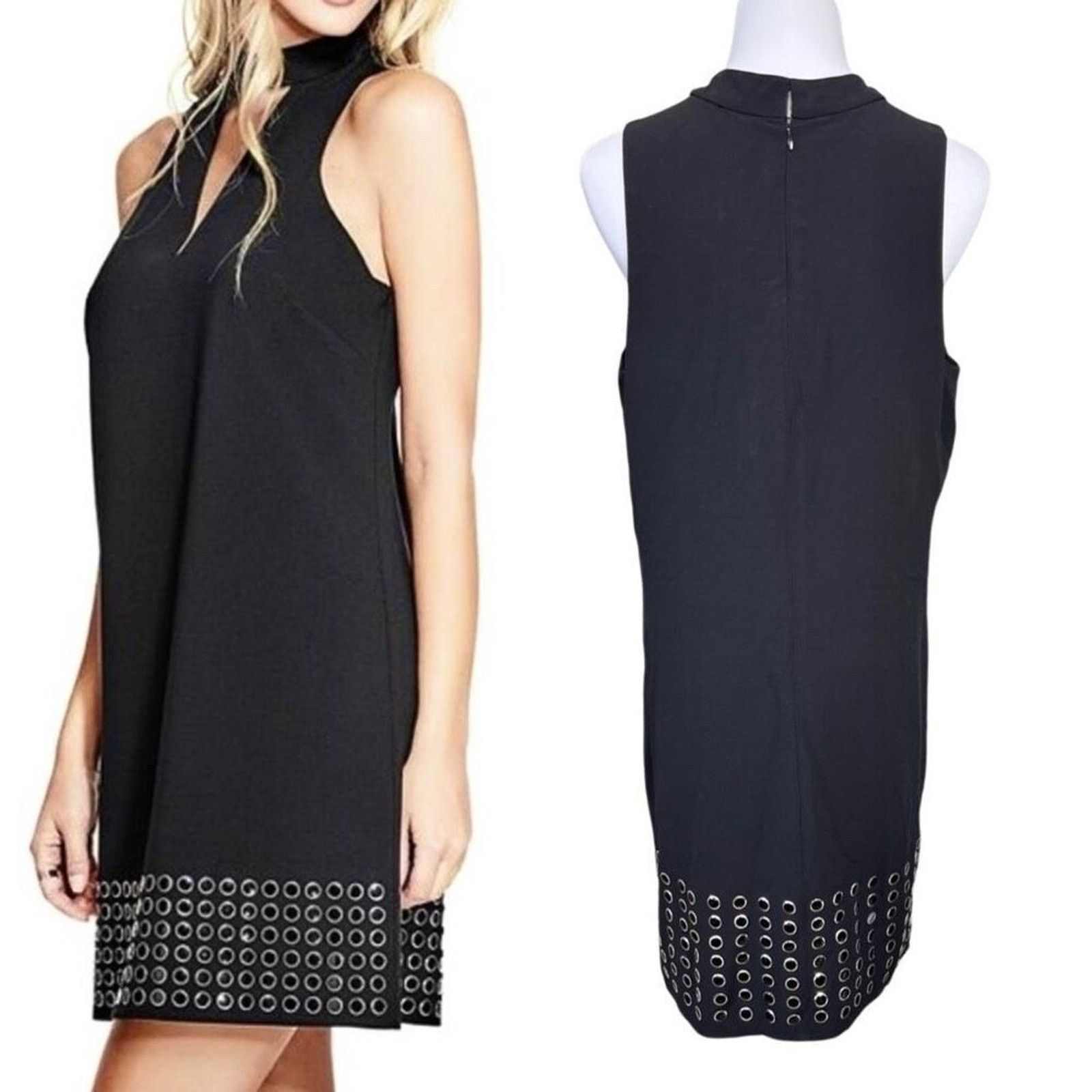 Guess Guess Deetra Halter Aline Dress Black LARGE Preppy LBD City Size L / US 10 / IT 46 - 1 Thumbnail