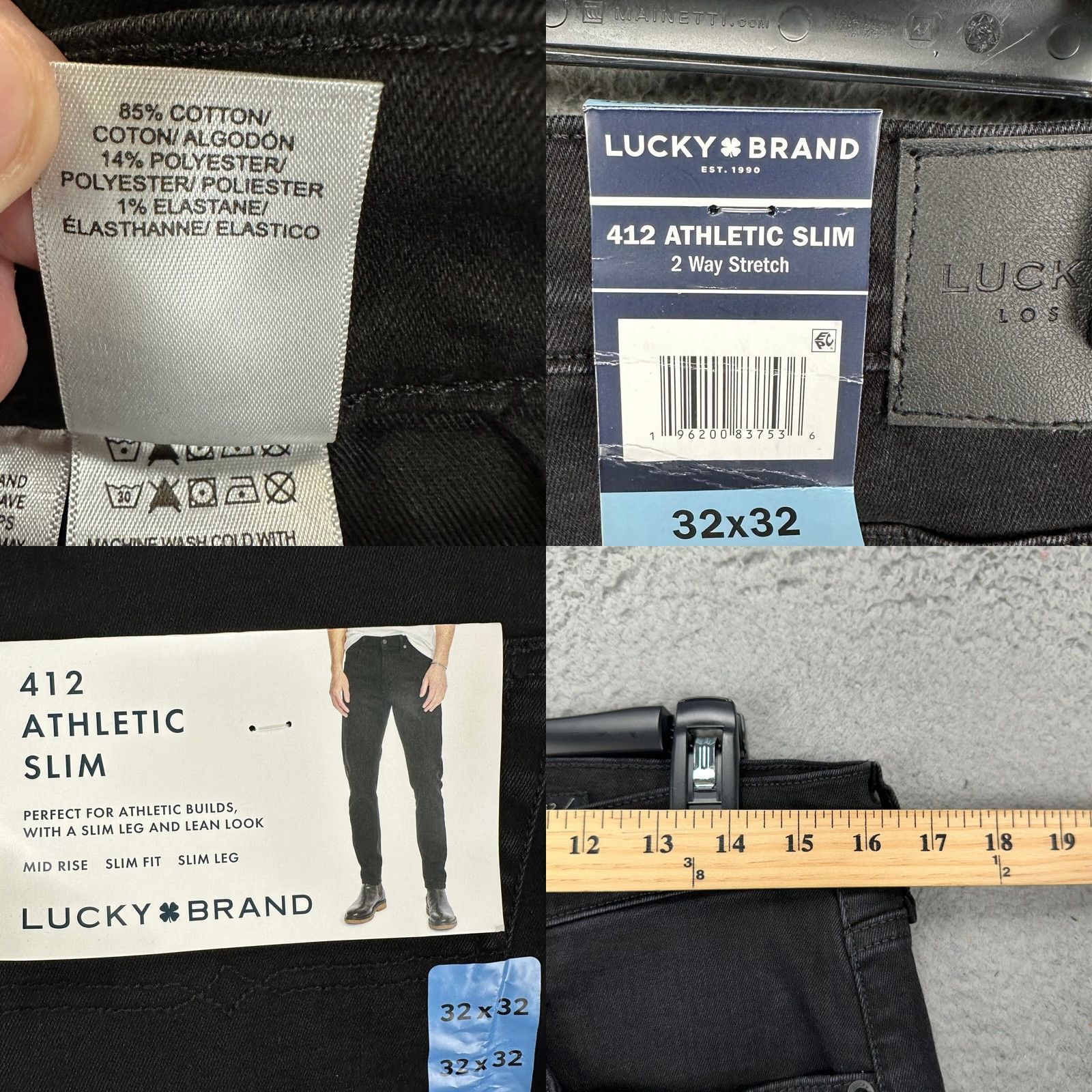 Lucky Brand Lucky Brand 412 Men Slim Jeans 32X32 Black Distressed 2 Way Stretch Athletic NEW Jeans Slim Men Black 32 32 Inseam 32 Mens Size US 32 / EU 48 - 8 Thumbnail