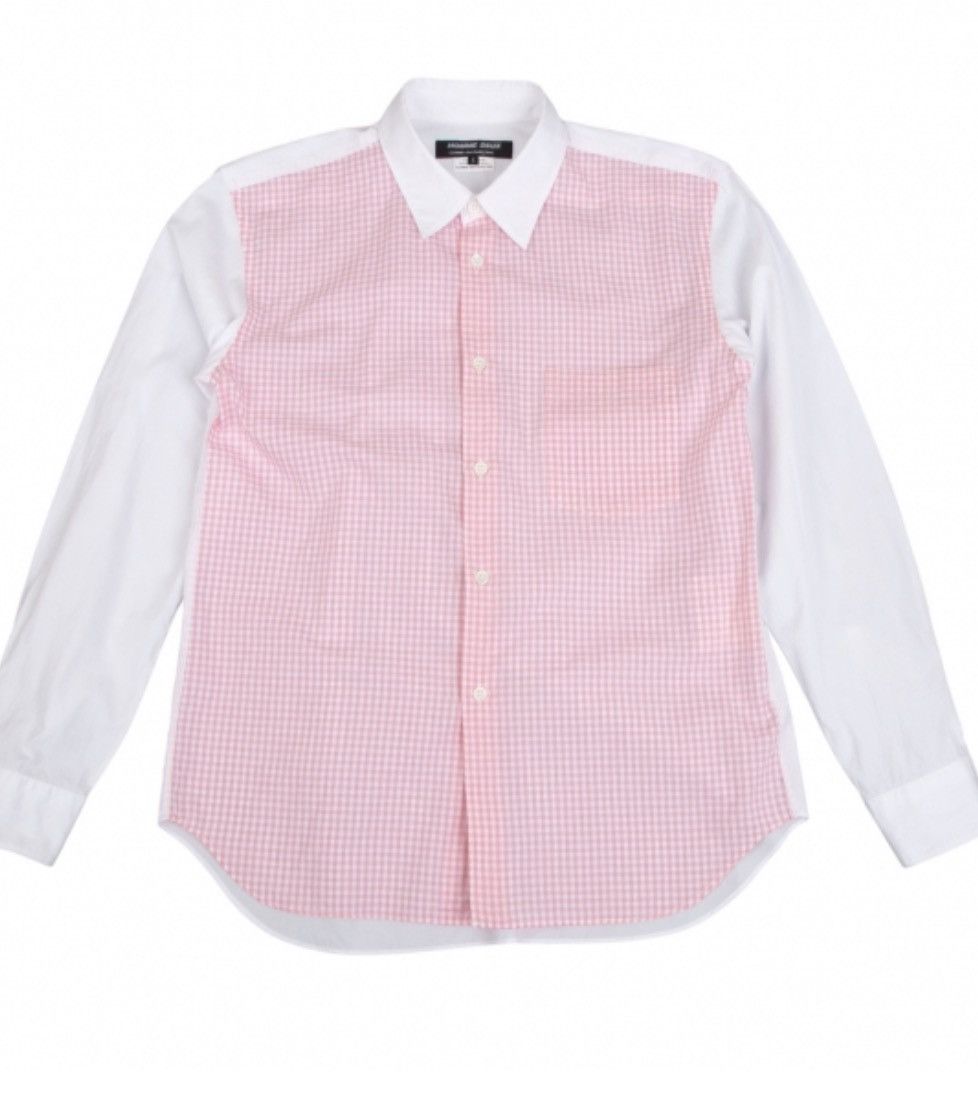 COMME des GARÇONS HOMME DEUX PINK CHECK SHIRT.