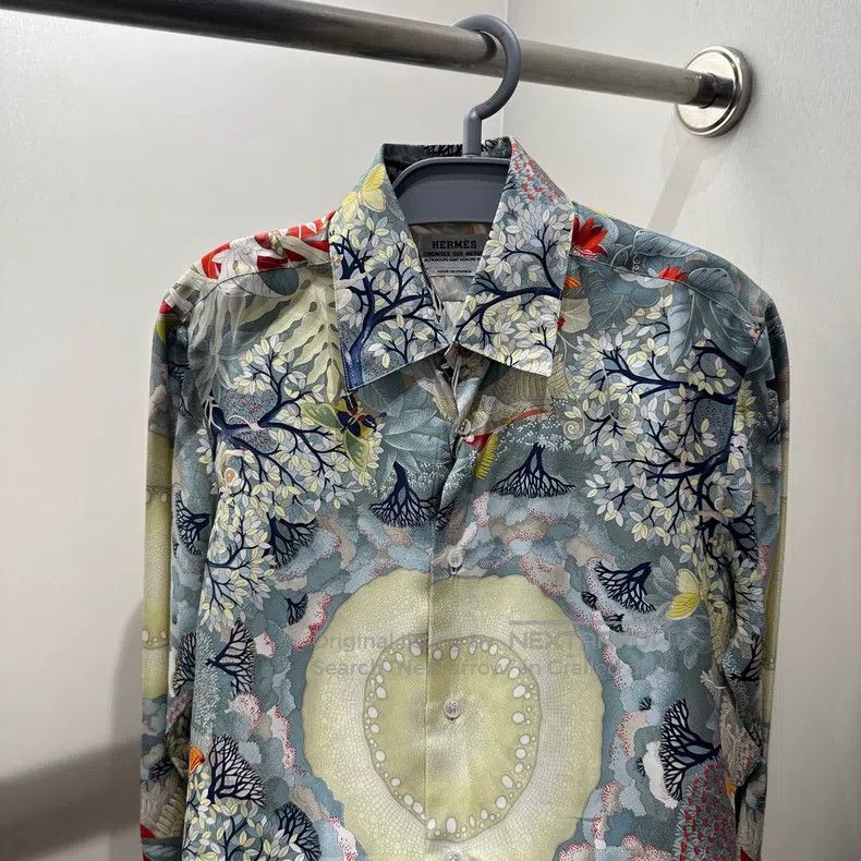 Hermes Hermes Floral Oil Painting Silk Long Sleeve Shirt Size M / US 6-8 / IT 42-44 - 6 Thumbnail