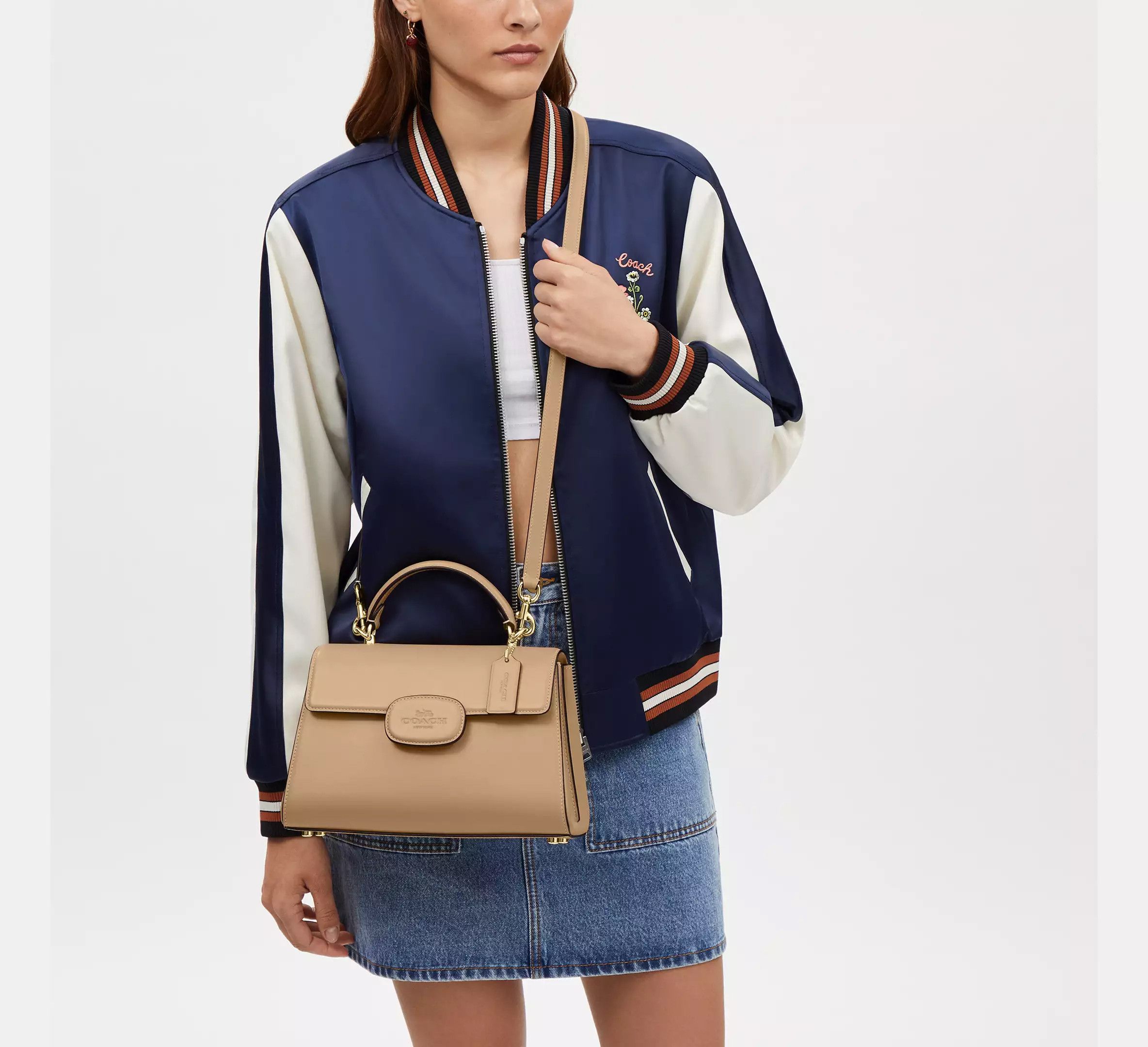 Coach Eliza Top Handle Bag Silver/Taupe CT852 Size ONE SIZE - 5 Thumbnail