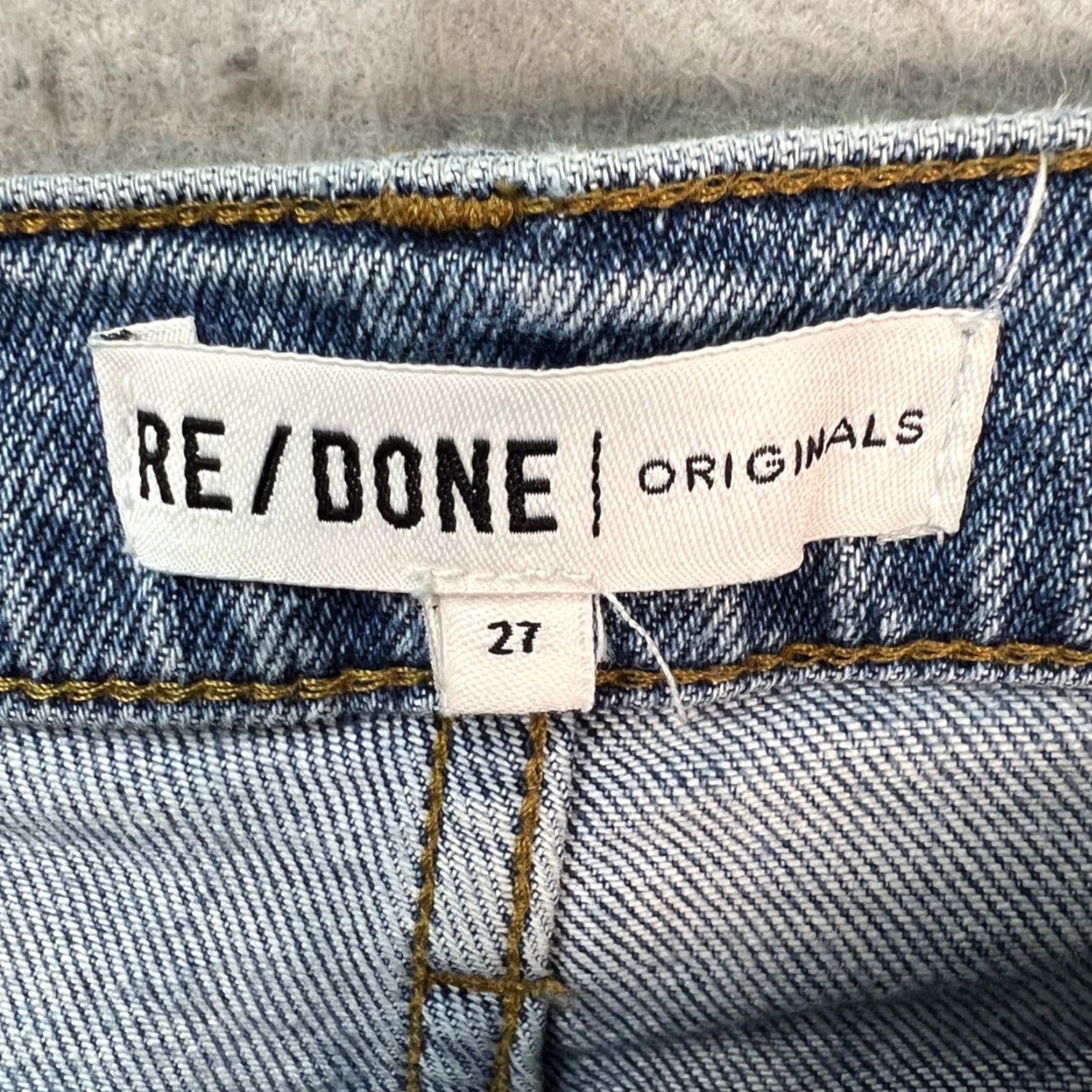 RE/DONE Re/Done Originals Womens Jeans 27 Distressed Straight Leg Denim w/ Raw Hem 5-Pocket 90s Vintage Style Womens Size 27" / US 4 / IT 40 - 3 Thumbnail