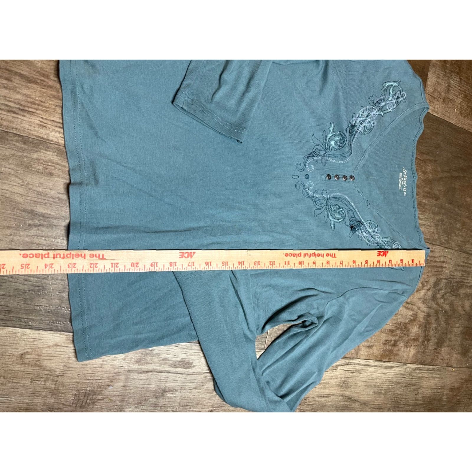 Vintage St. John's Bay Womens XL Teal Long Sleeve Blouse User: St. John's Bay Womens XL Teal Long Sleeve Blouse Size XL / US 12-14 / IT 48-50 - 2 Thumbnail