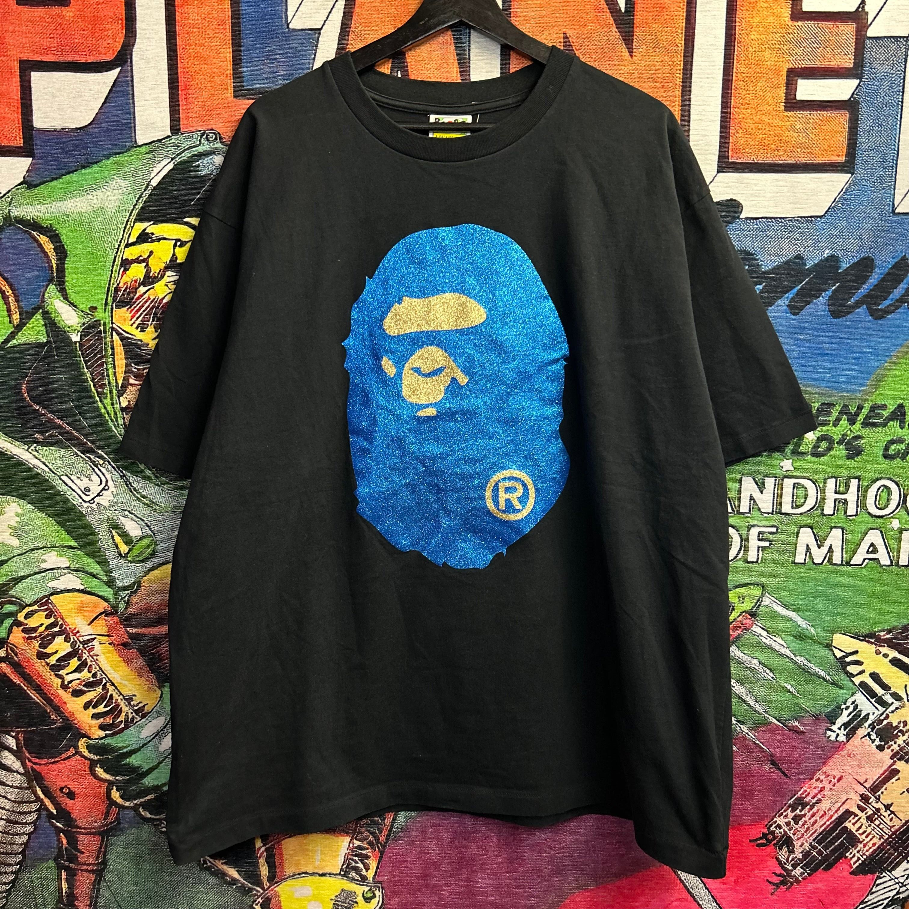 Image of Bape Glitter Ape Head Tee Size 2Xl in Black, Men's