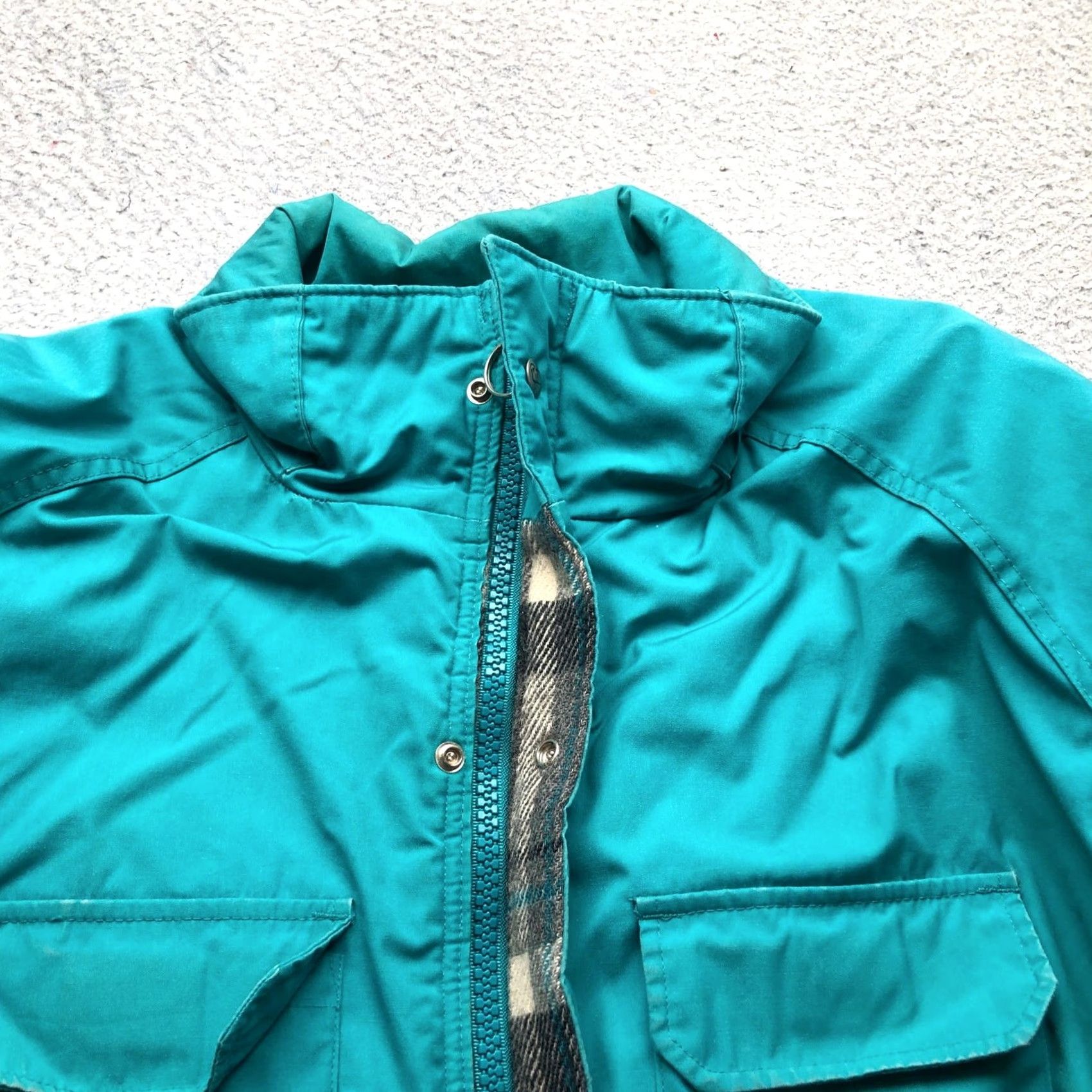 Vintage VINTAGE Woolrich Parka Jacket Wool Blend Plaid Lined Teal Womens Medium 90s Parka Coat Coat Women Medium Teal Size M / US 6-8 / IT 42-44 - 6 Thumbnail