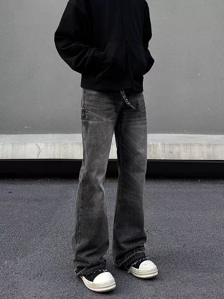 Japanese Brand × Vintage Street Vintage Raw Edge Micro Flare Black Jeans Size US 32 / EU 48 - 2 Thumbnail